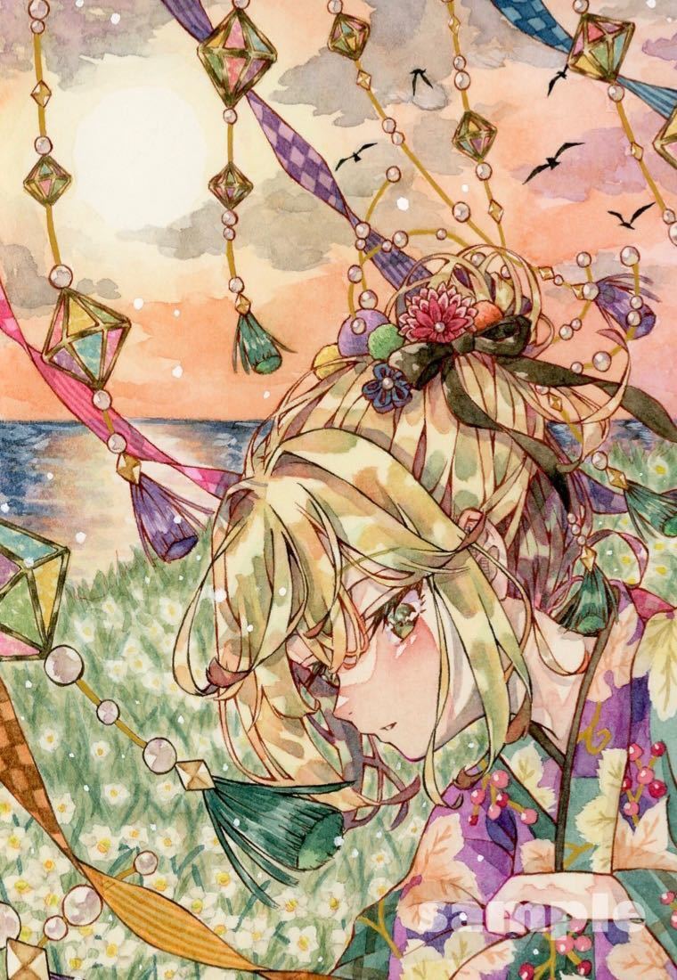 Yahoo!オークション - 手描きイラストオリジナル 透明水彩 アナログ原