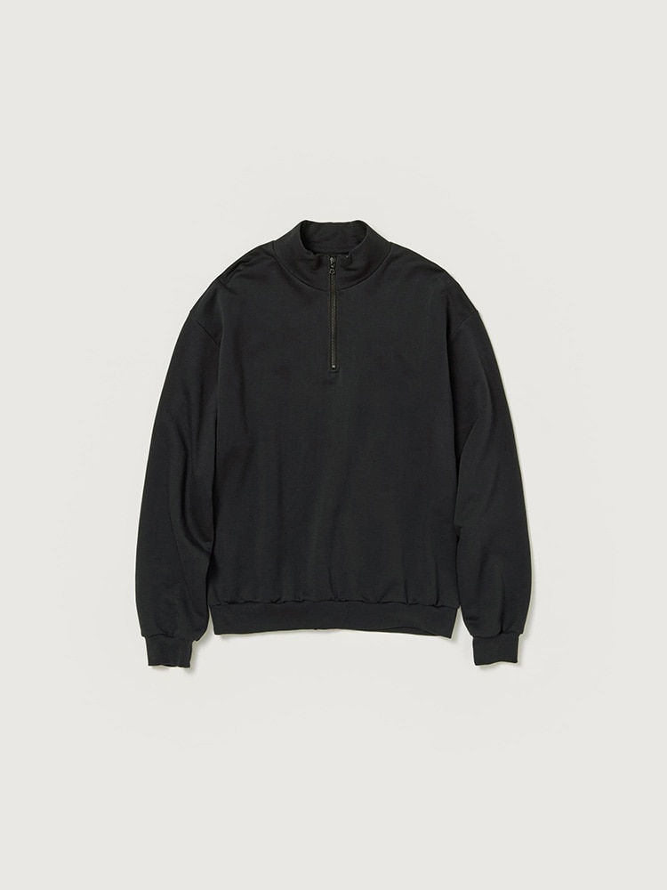 ELASTIC HIGH GAUGE SWEAT HALF ZIP P/O - AURALEE Official Website