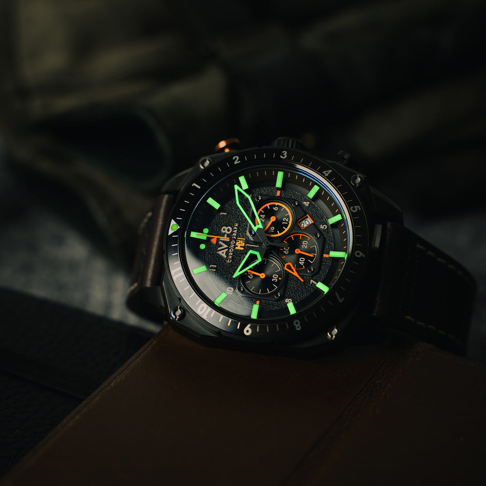 Soot Black | Hawker Hunter Atlas Dual Time Chronograph – AVI-8