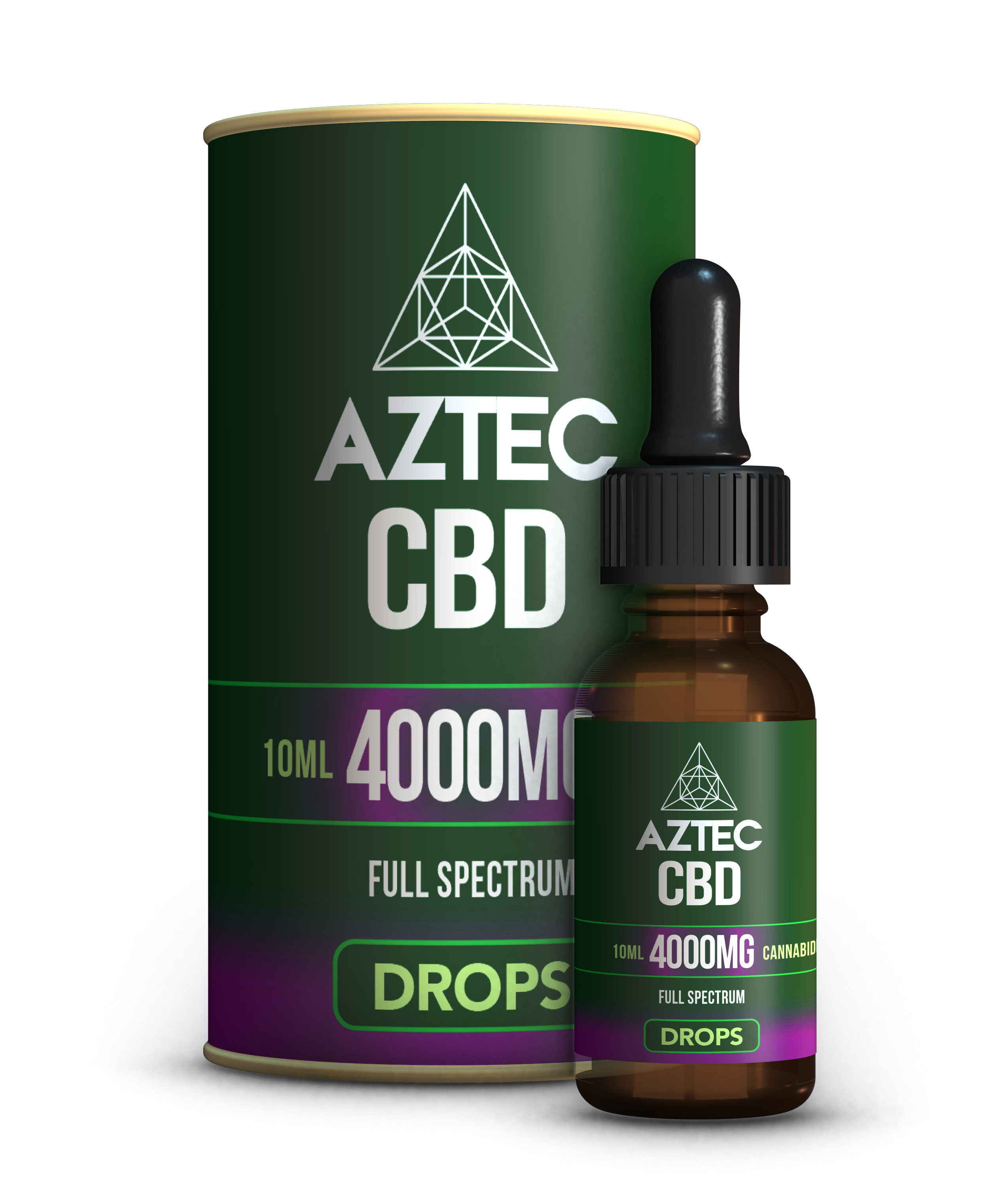 CBD Oil Drops 4000mg, CBD Oil - Aztec CBD 10ml full spectrum oil drops