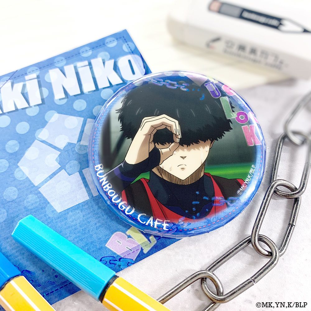 ブルーロック×文房具カフェ ワッペンモチーフ 缶バッジ 二子一揮