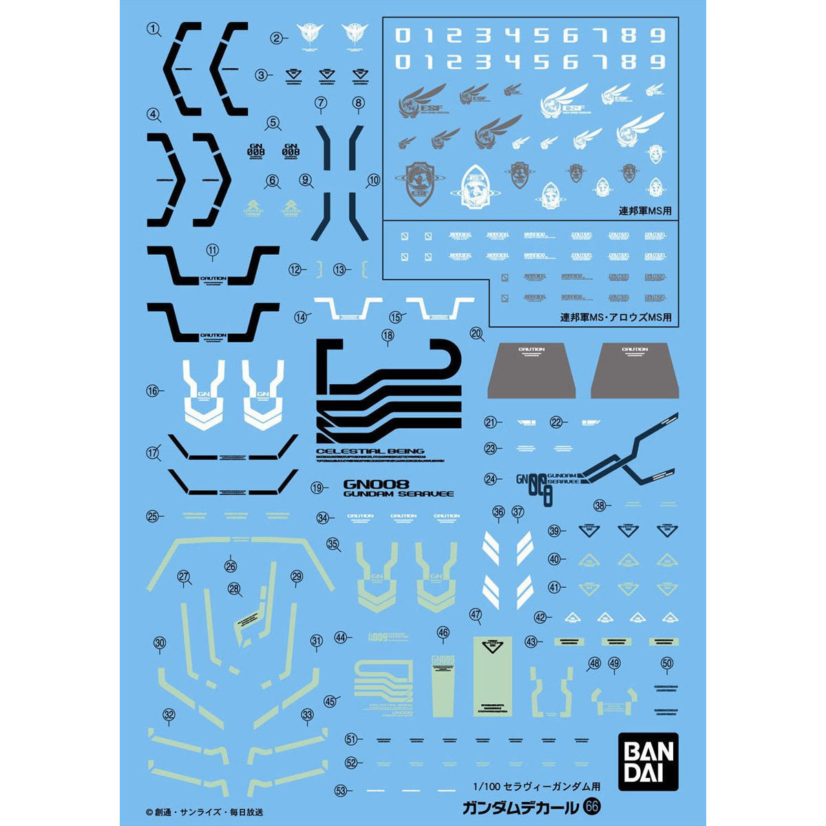 ガンダムデカール No.66 1/100 セラヴィーガンダム用 | 機動戦士