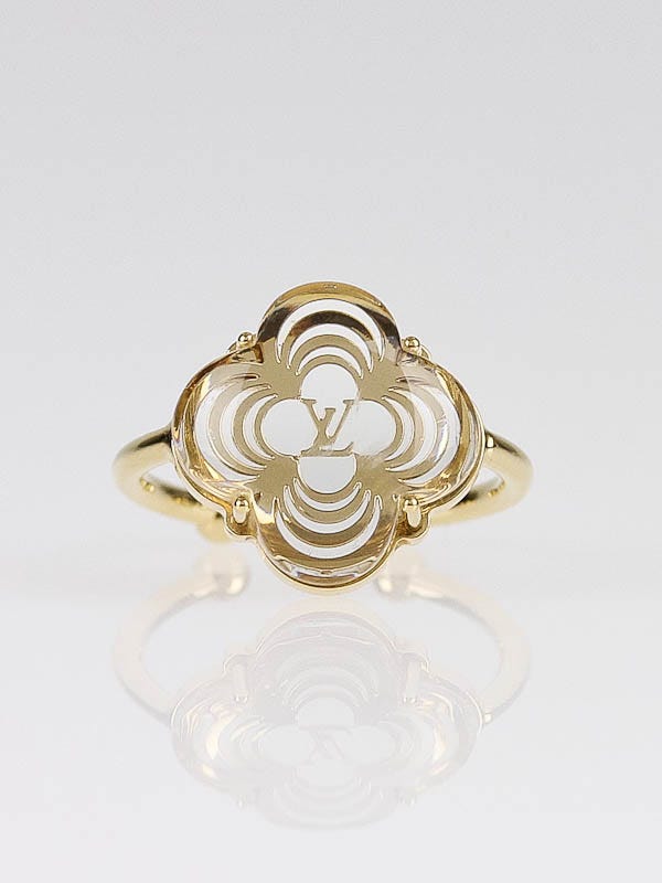 Louis Vuitton Gold Resin a La Folie Ring Size 5 | Yoogi's Closet