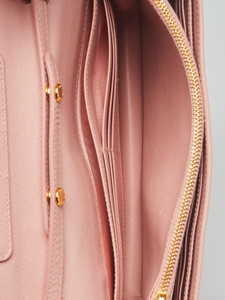 Prada Orchidea Saffiano Leather Wallet with Strap Clutch Bag