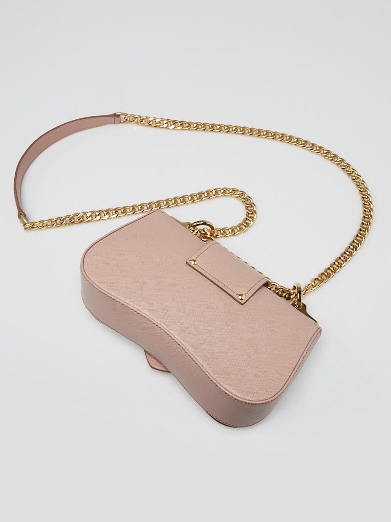 Prada Powder Pink Saffiano Leather Sidonie Crossbody Bag | Yoogi's