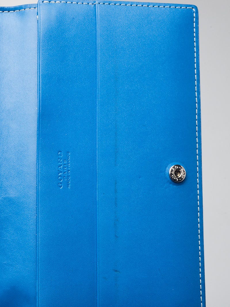 Goyard Blue Chevron Print Coated Canvas Richelieu Bi-Fold Wallet
