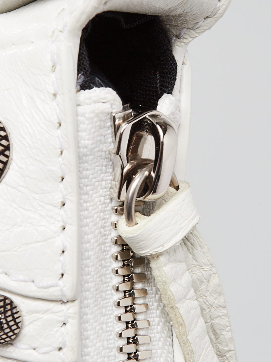 Balenciaga White Lambskin Leather Le Cagole XS Crossbody Bag
