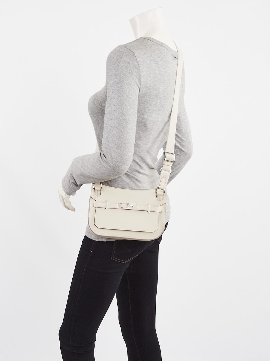 Hermes Beton Evercolor Leather Palladium Plated Mini Jypsiere Bag