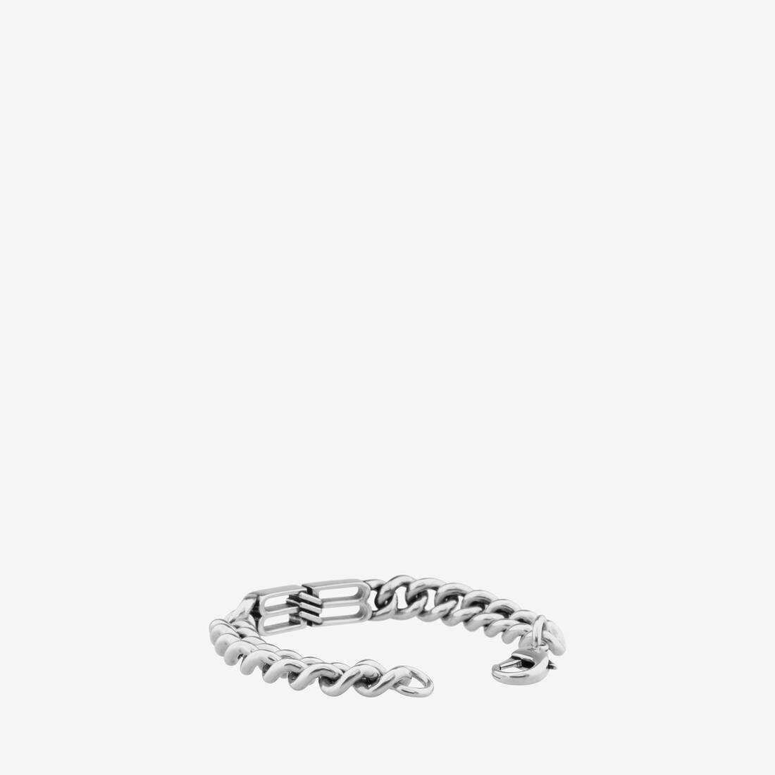 Bb Icon Gourmette Bracelet in Antique Silver | Balenciaga US