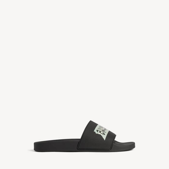 Men's Pool Slide Sandal in Black/red | Balenciaga US