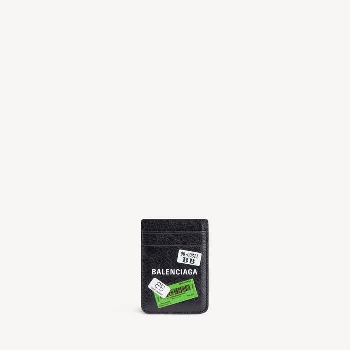Men's Cash Magnet Card Holder in Dark Green | Balenciaga US