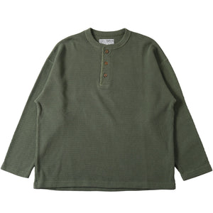 Button Works】Super Heavy Thermal Henley Neck L/S T-shirt【BARNS