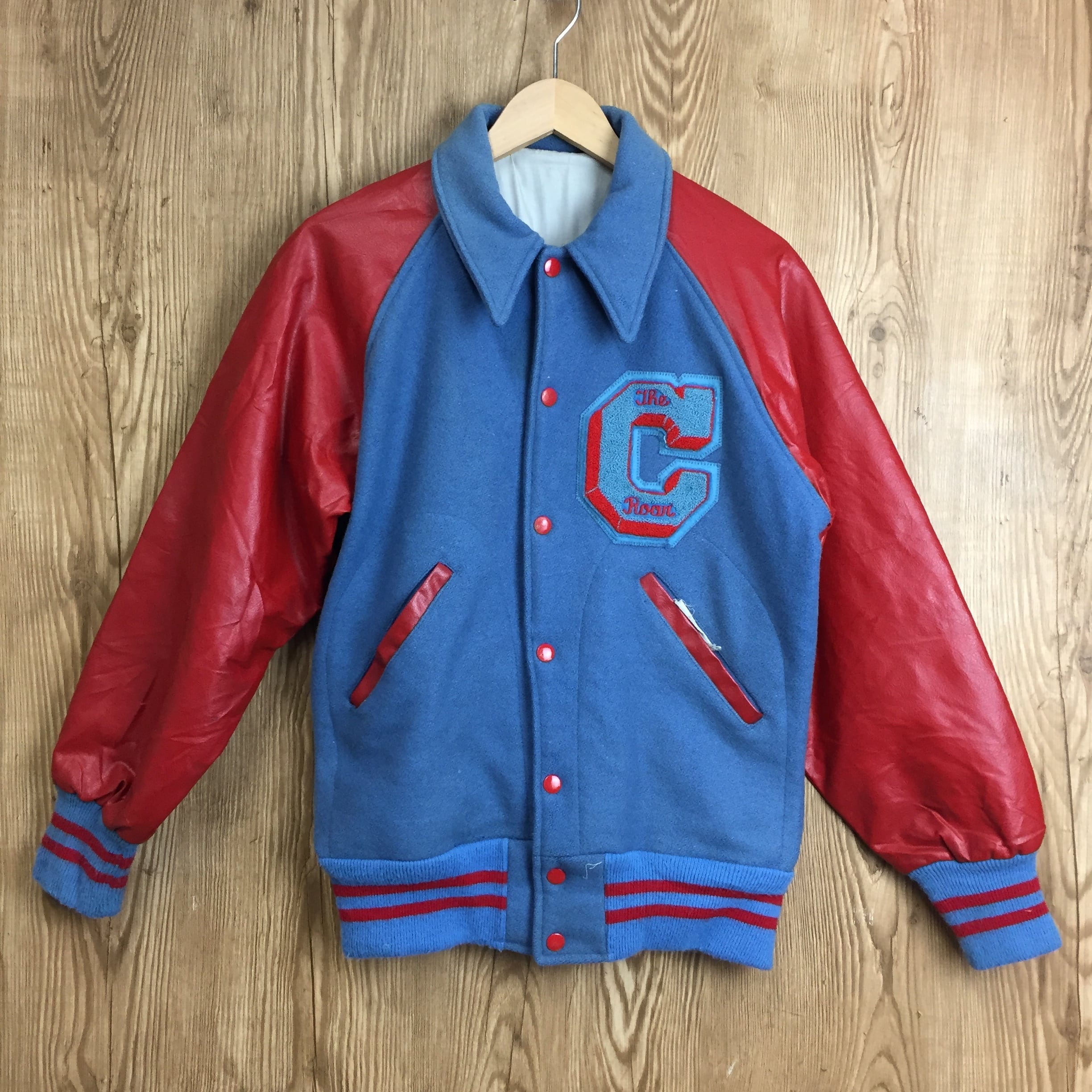 80s AWARD JKT 襟付き 袖レザー切り替え アワードジャケット