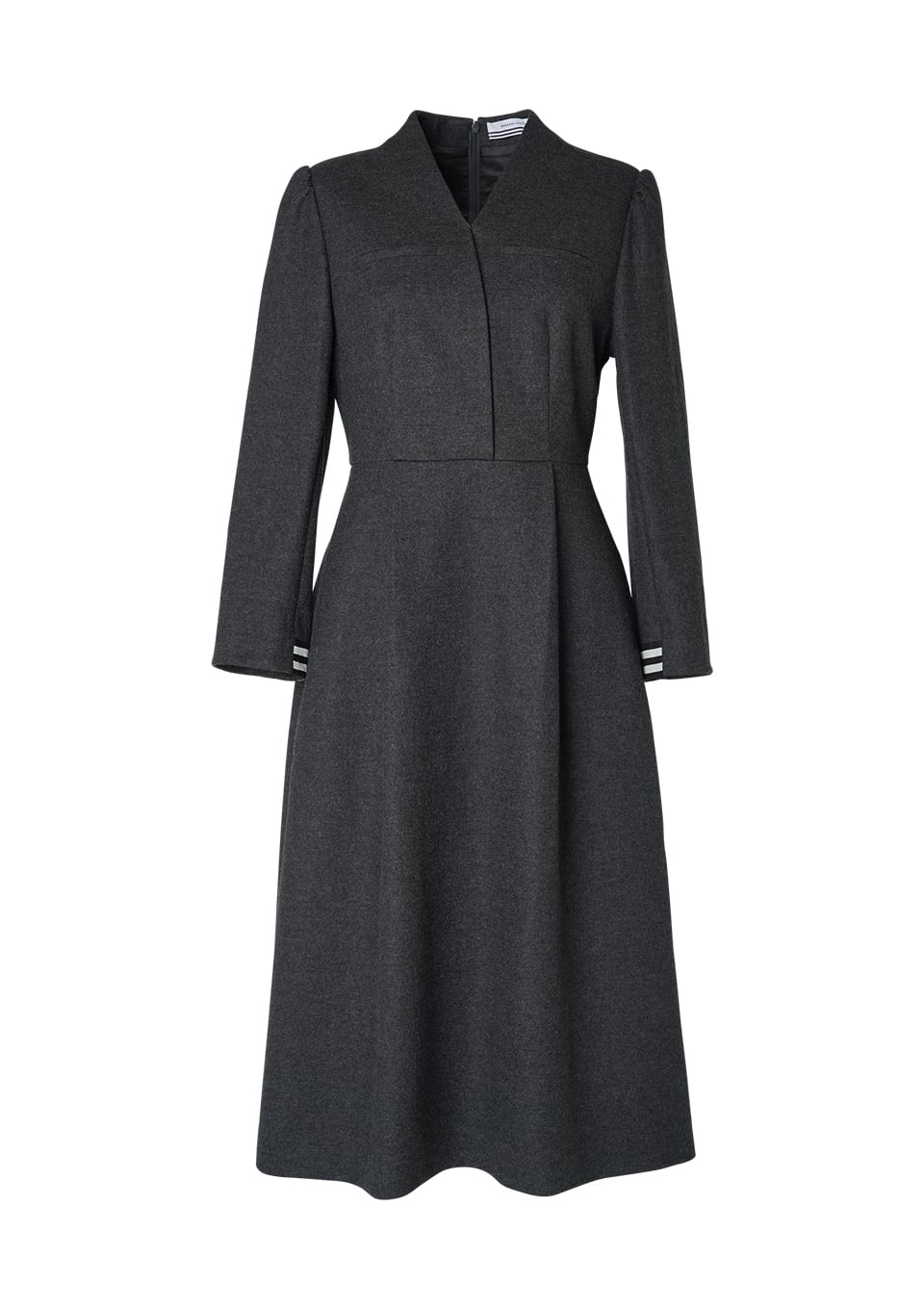 BORDERS at BALCONY WOOL TUCK DRESS ボーダーズアットバルコニー