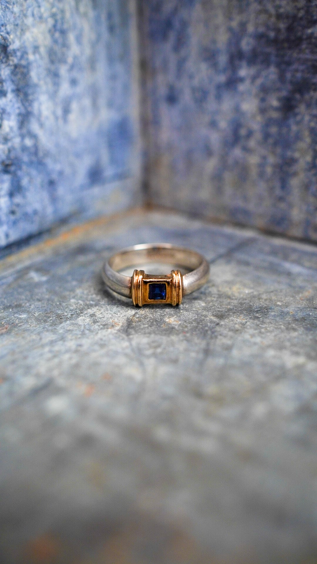 1990s】TIFFANY&Co. ティファニー サファイア スクエア リング
