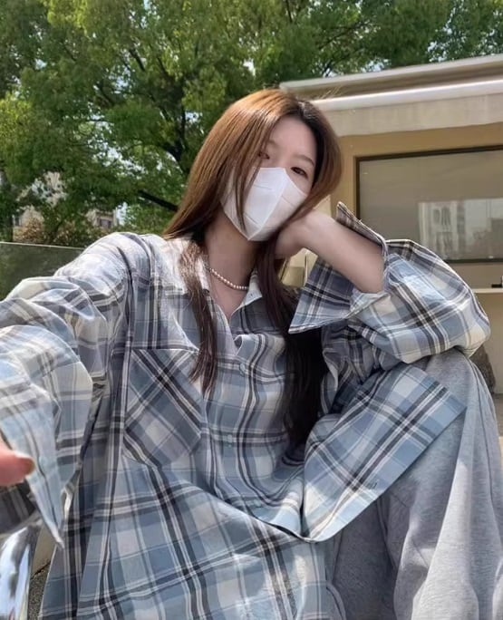 チェック柄シャツ オーバーサイズ 大きいサイズ ルーズ 長袖シャツ