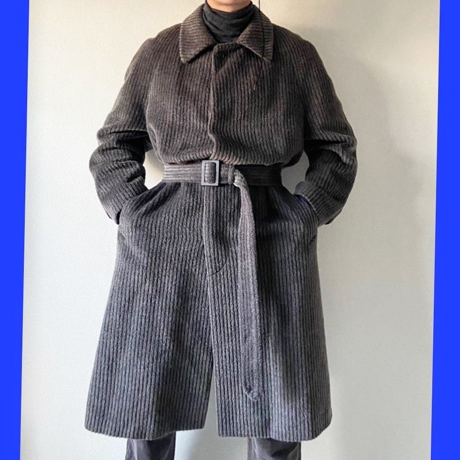 80s 〜 90s italy made GIANFRANCO FERRE charcoal gray mohair wool