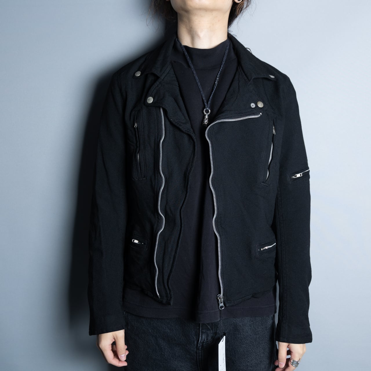 Comme des Garçons】ポリ縮絨ブラックライダースジャケット sb221209