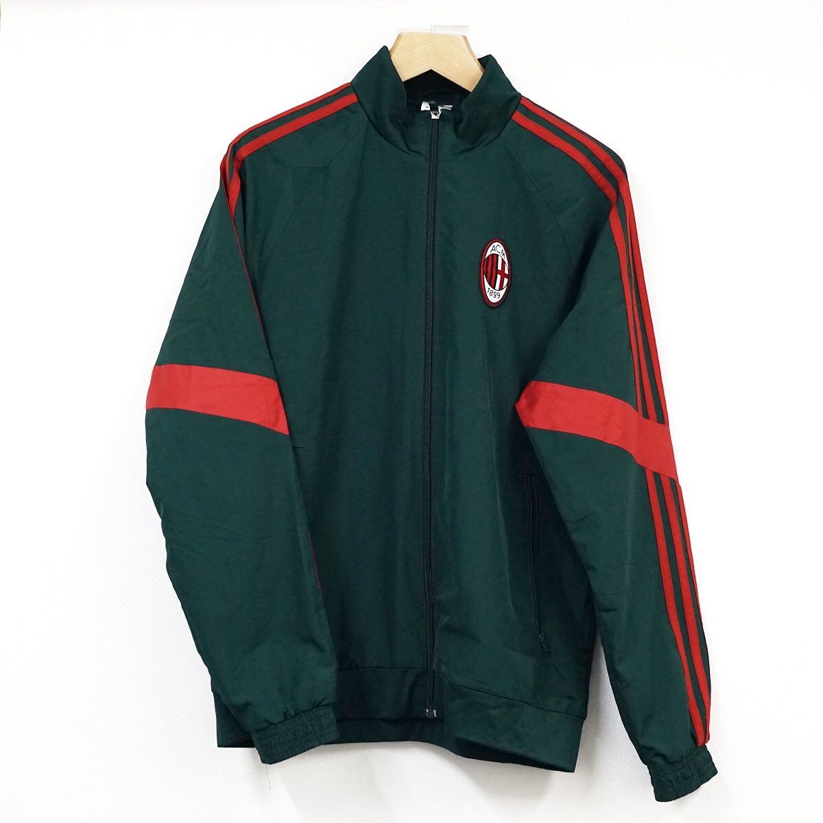 ACミラン adidas ブルゾン USED品 Lサイズ グリーンxレッド F83895