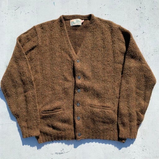 60's 70's Dino Ponti モヘア混カーディガン ブラウン WPL-6096 美品