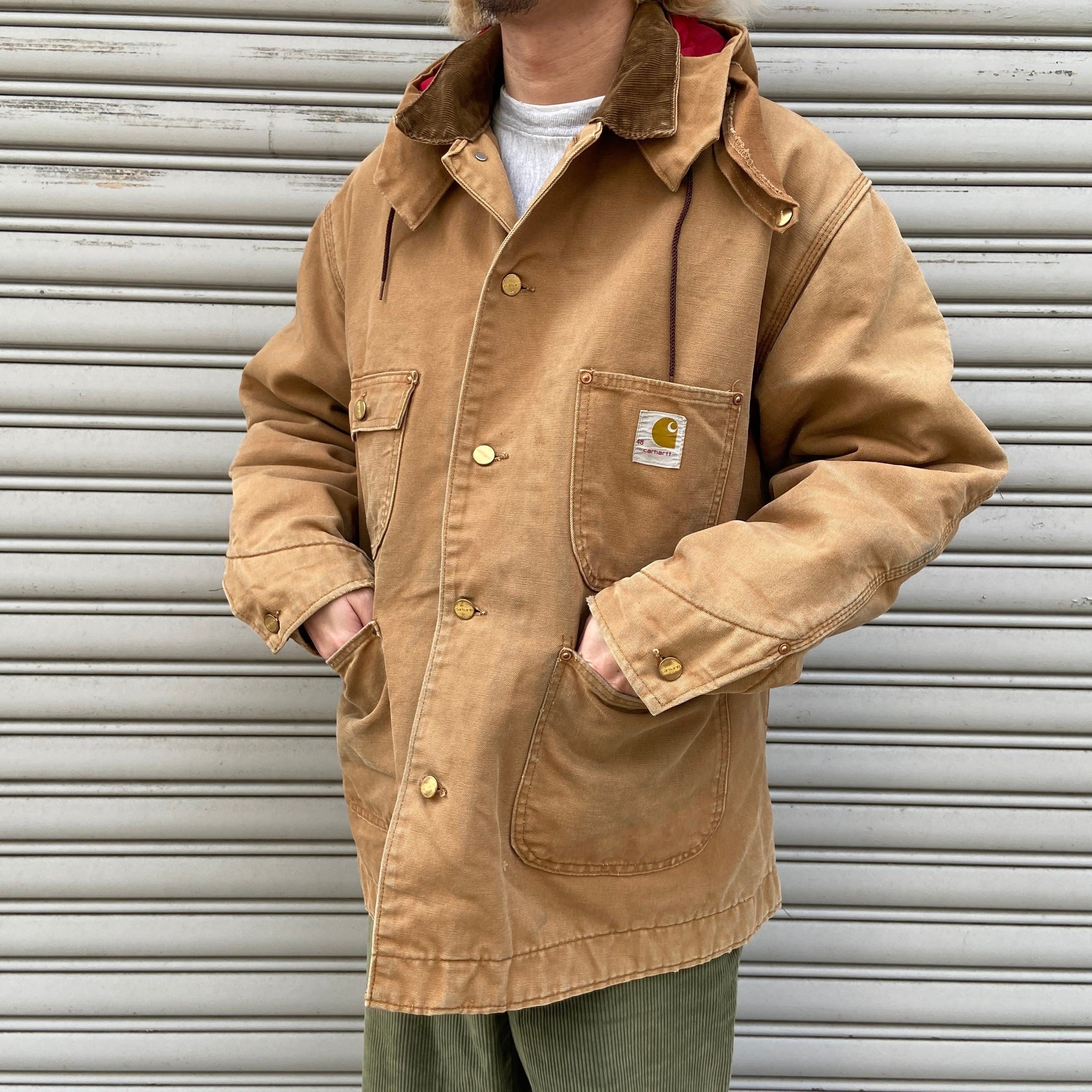 70s carhartt カーハート ミシガンチョアコート フード付き XL相当