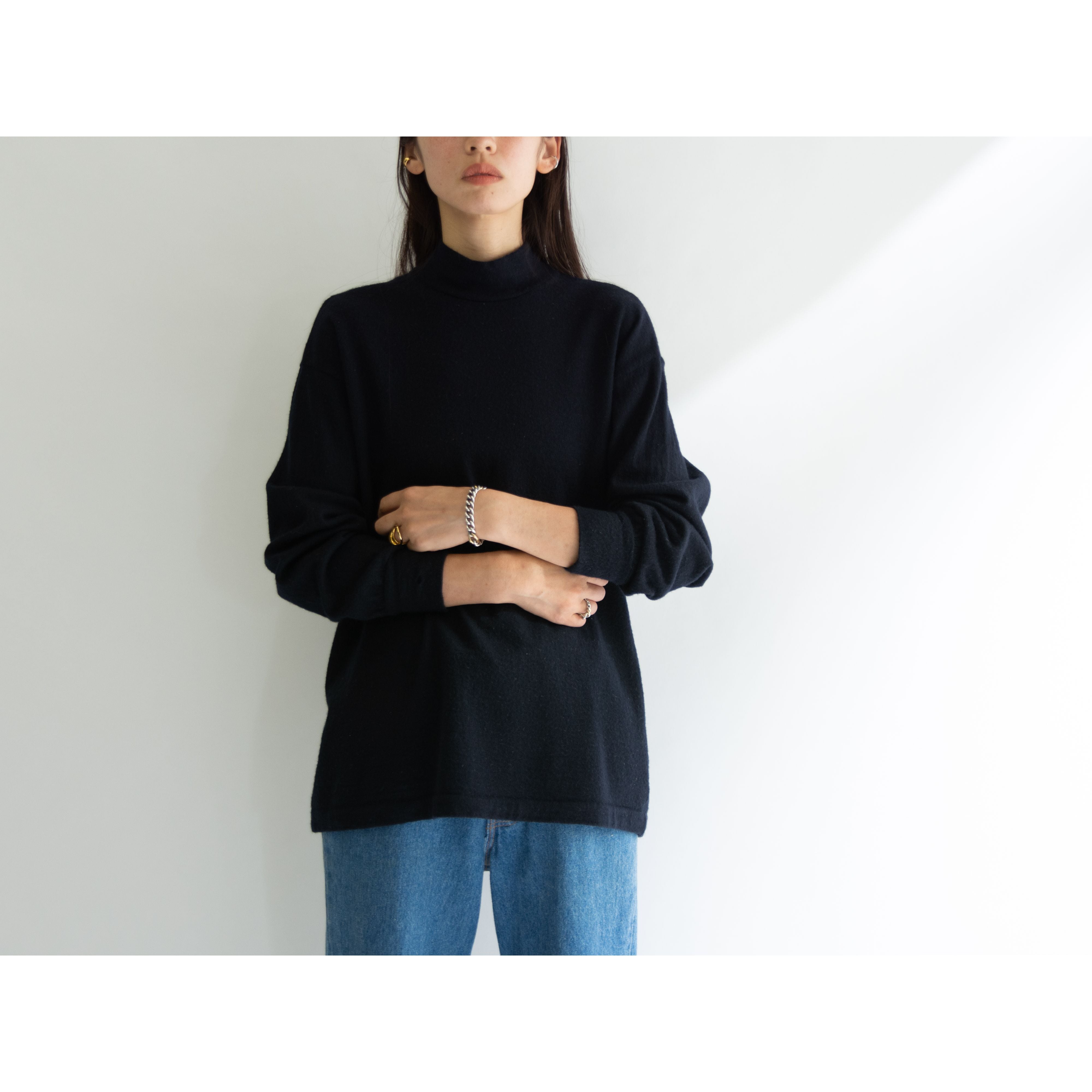 COMME des GARCONS HOMME】Mock Neck Wool Jersey Pullover