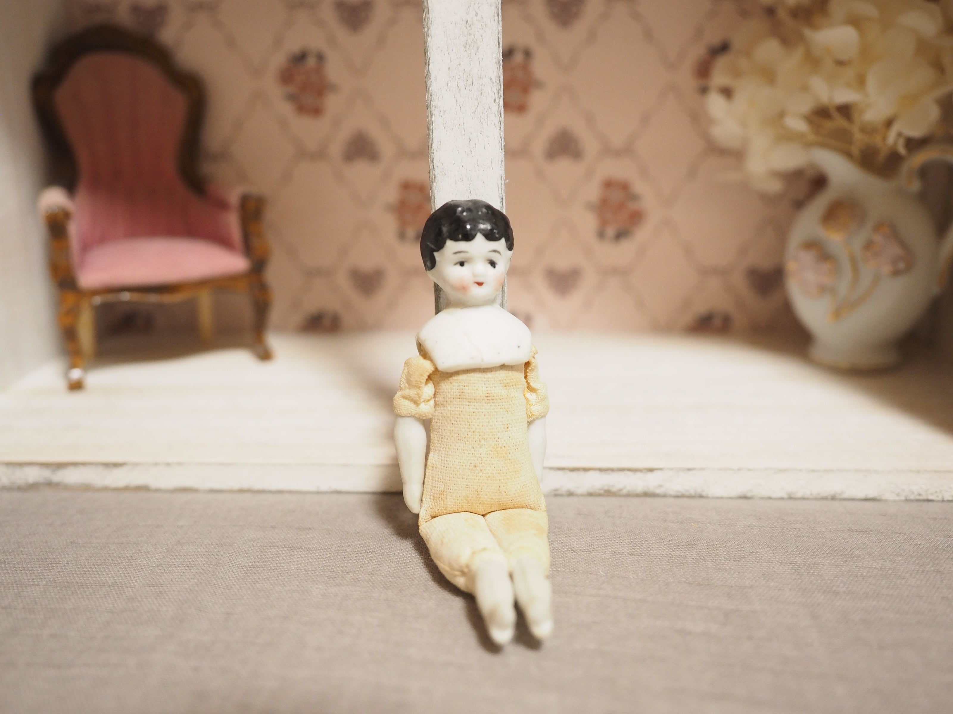 小さなチャイナヘッドドール ドイツ（割れ補修あり） | doll antiquus