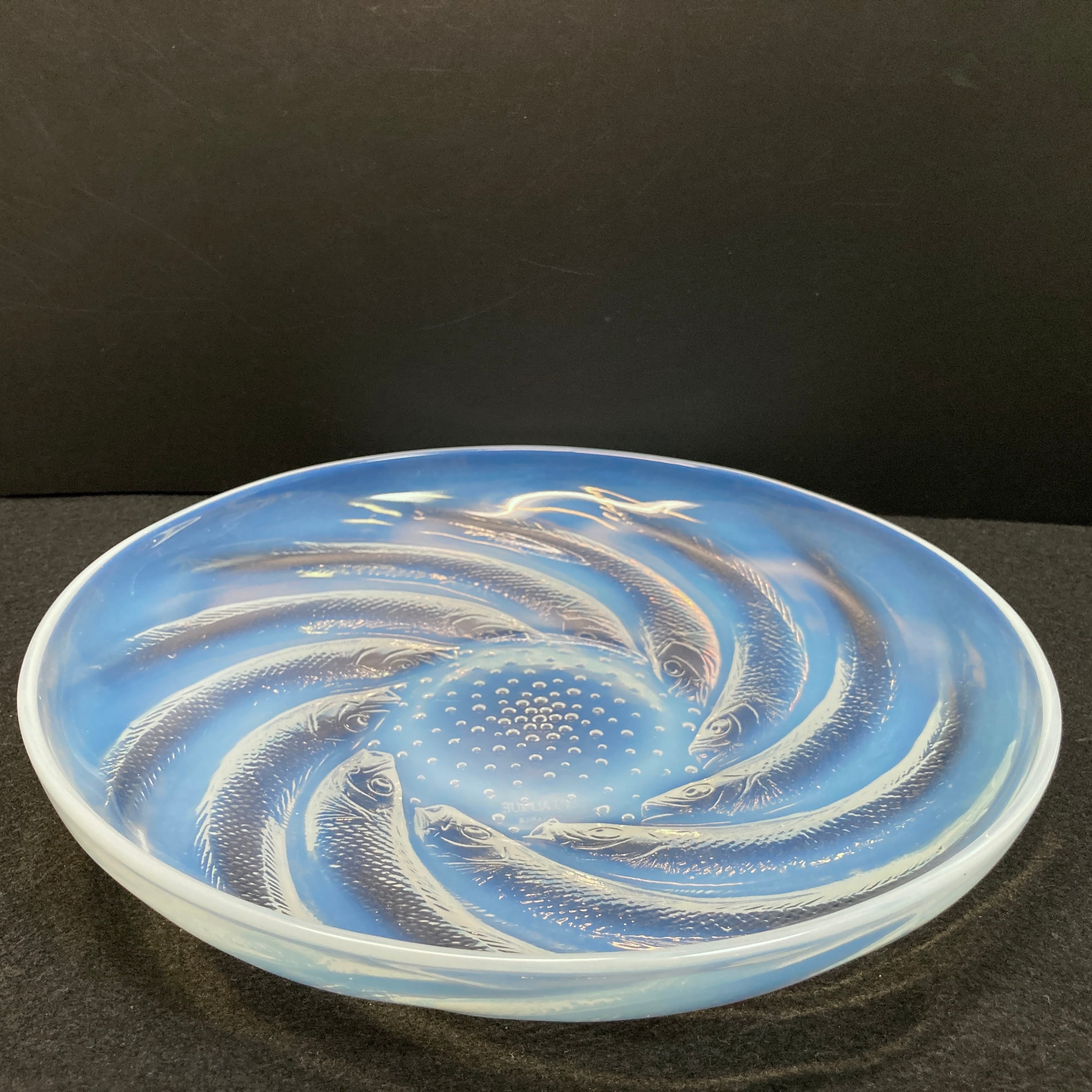 R.LALIQUE ルネ・ラリック ボウル プレート 魚文硝子浅針「POISSONS