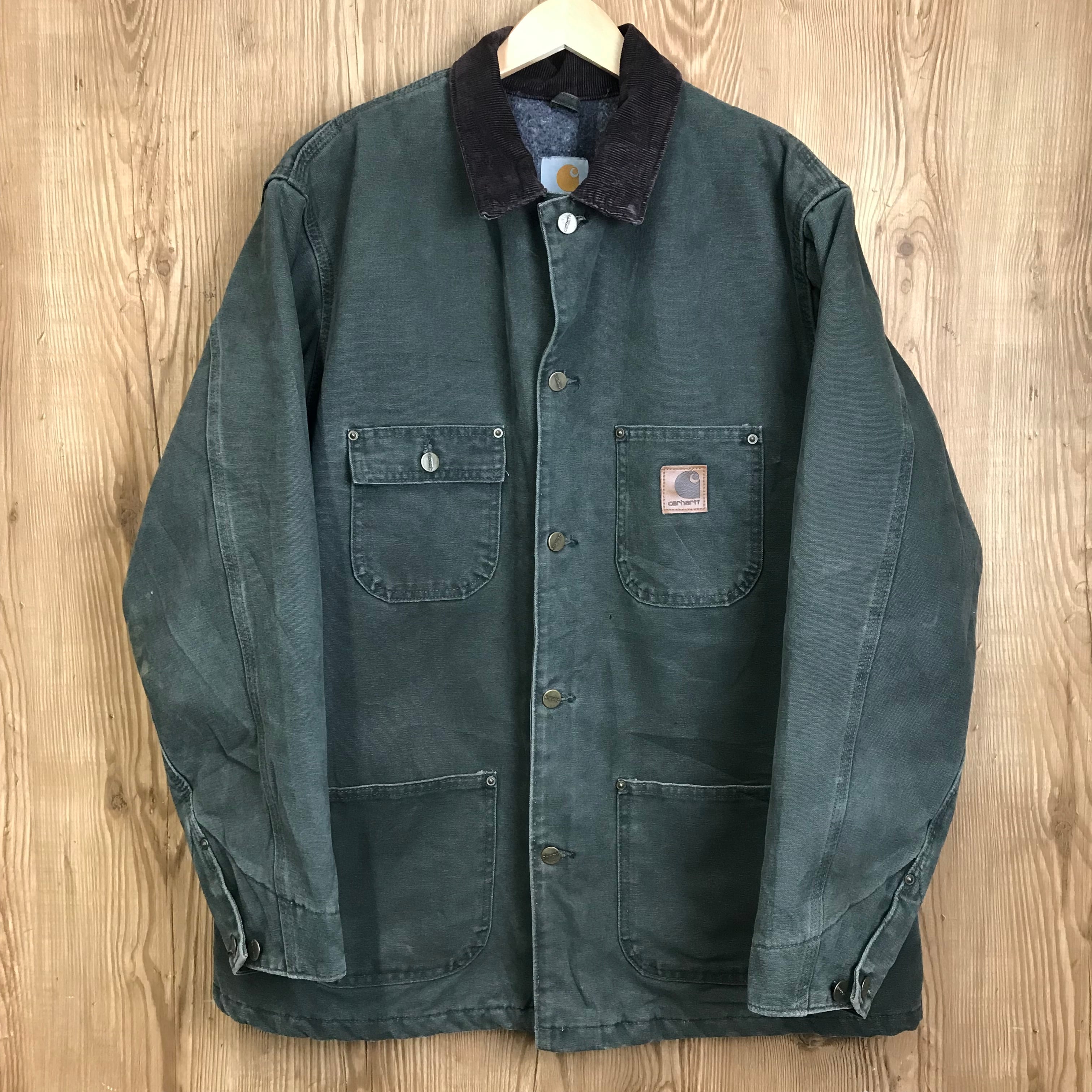 希少 フェード モスグリーン カラー USA製 90s Carhartt Michigan