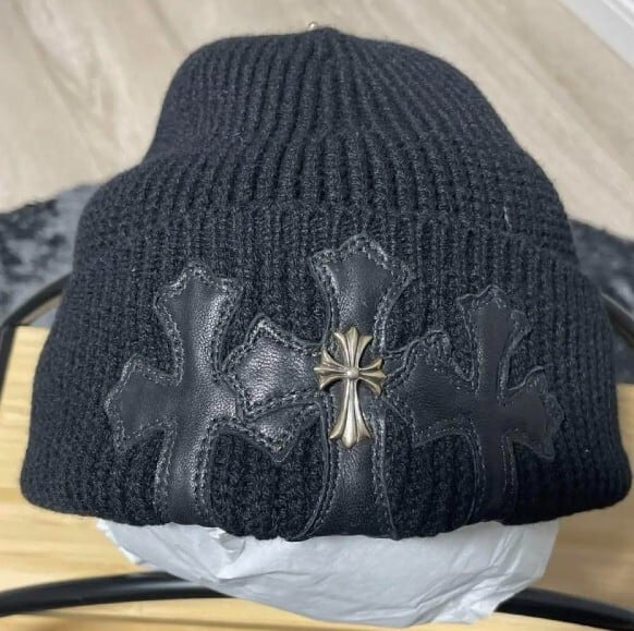 CHROME HEARTS クロムハーツ ラージクロス カシミヤ ニットキャップ