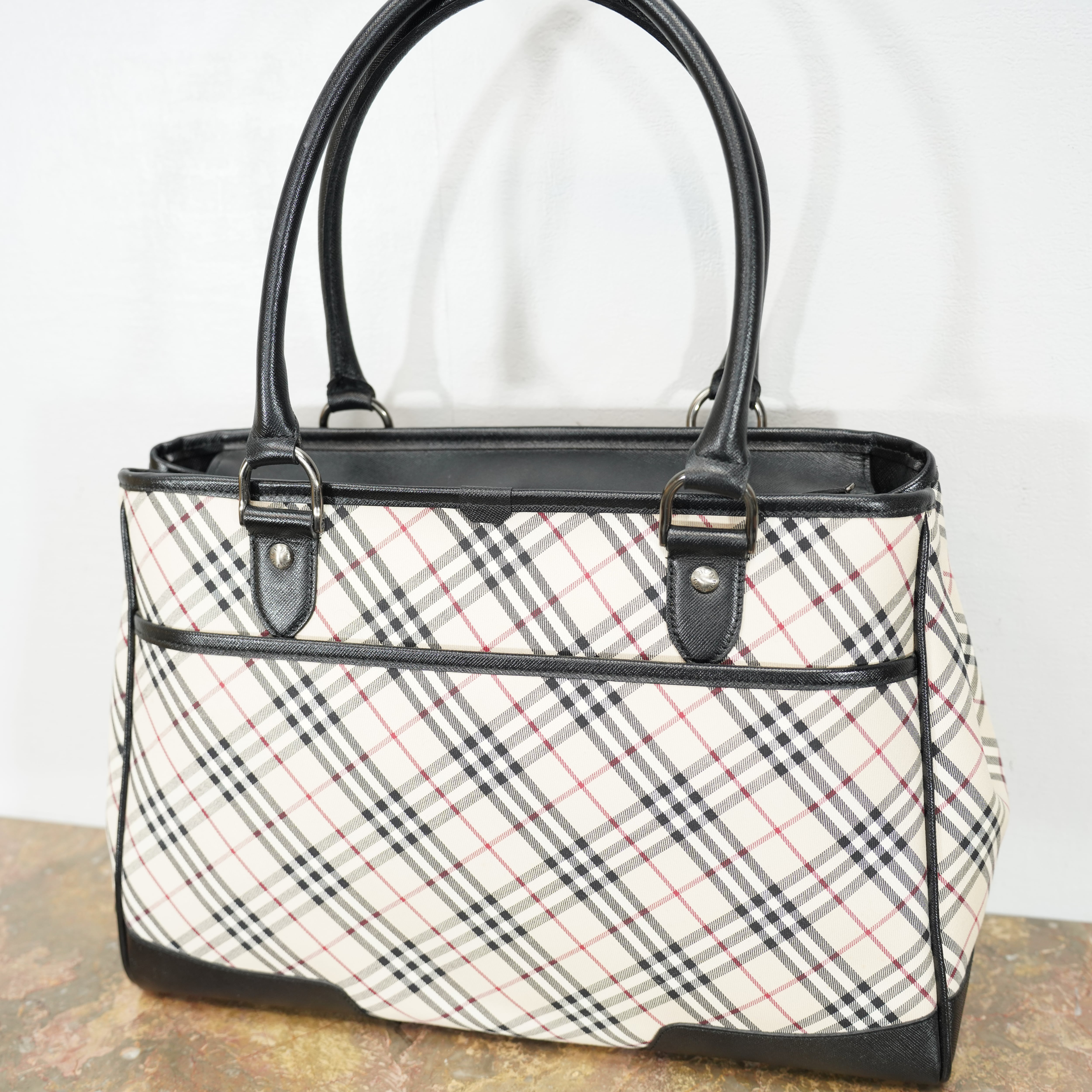 BURBERRY CHECK PATTERNED TOTE BAG/バーバリーチェック柄トートバッグ