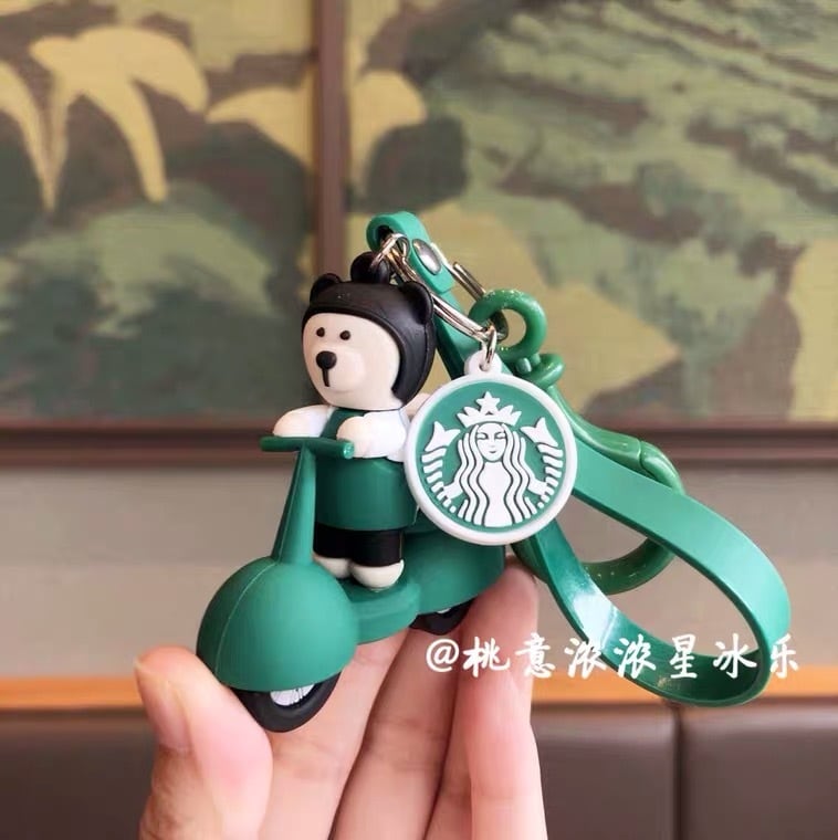 バイク 桜 ベアリスタ熊 くま bearista キーホルダー ストラップ キー