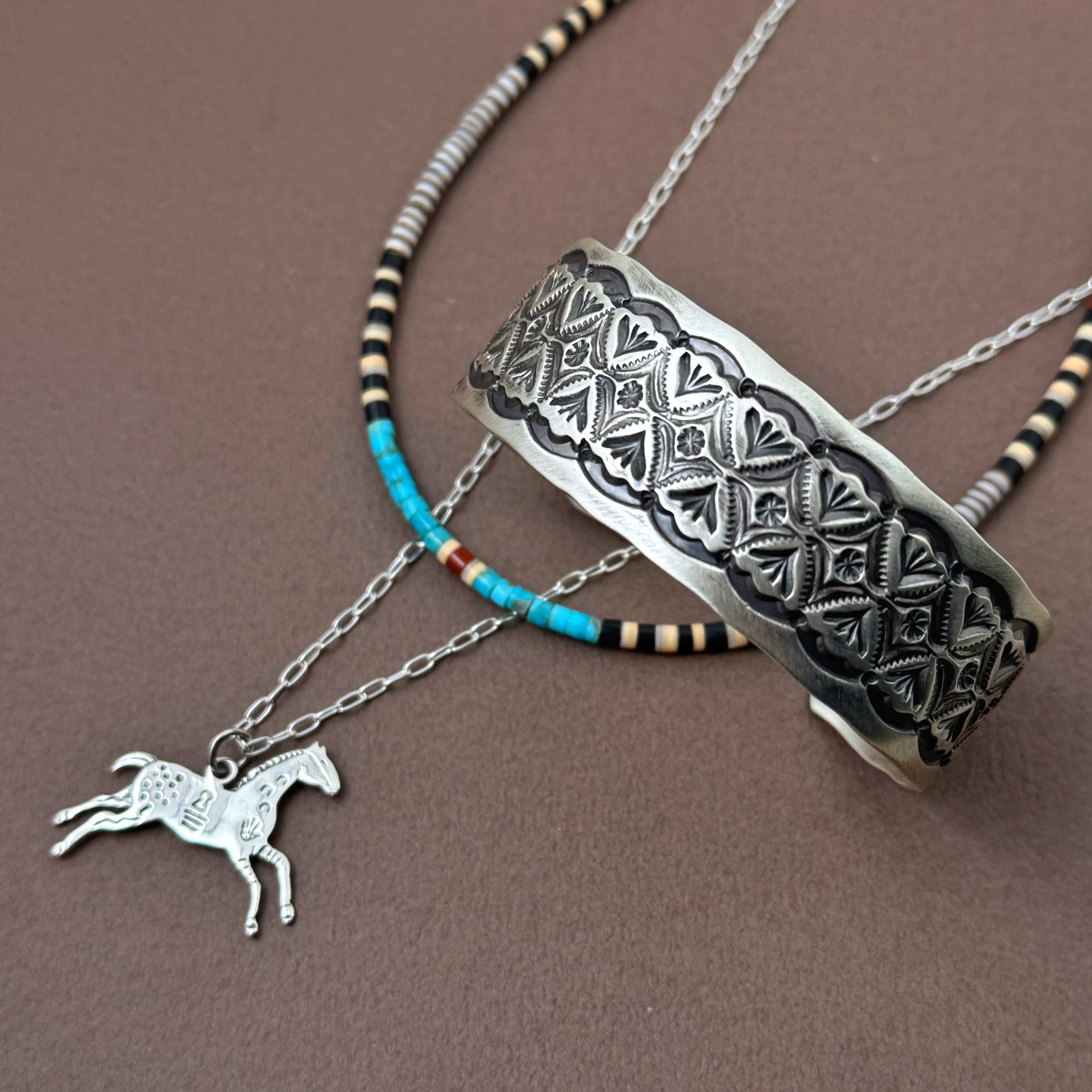 Indian Jewelry 》スタンプワーク バングル Leonard Maloney作