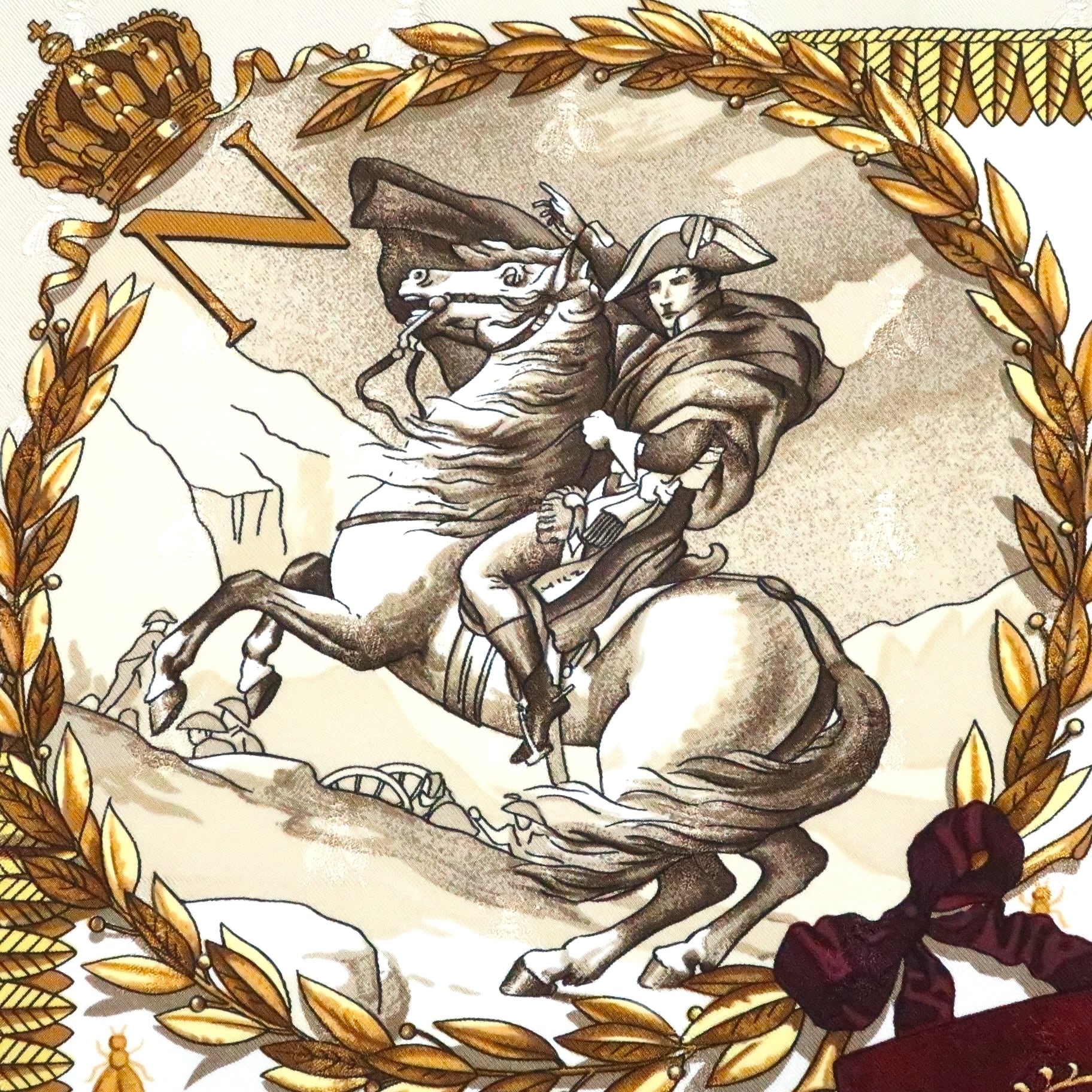 エルメス HERMES/スカーフ カレ90 ナポレオン NAPOLEON 肖像画 コート
