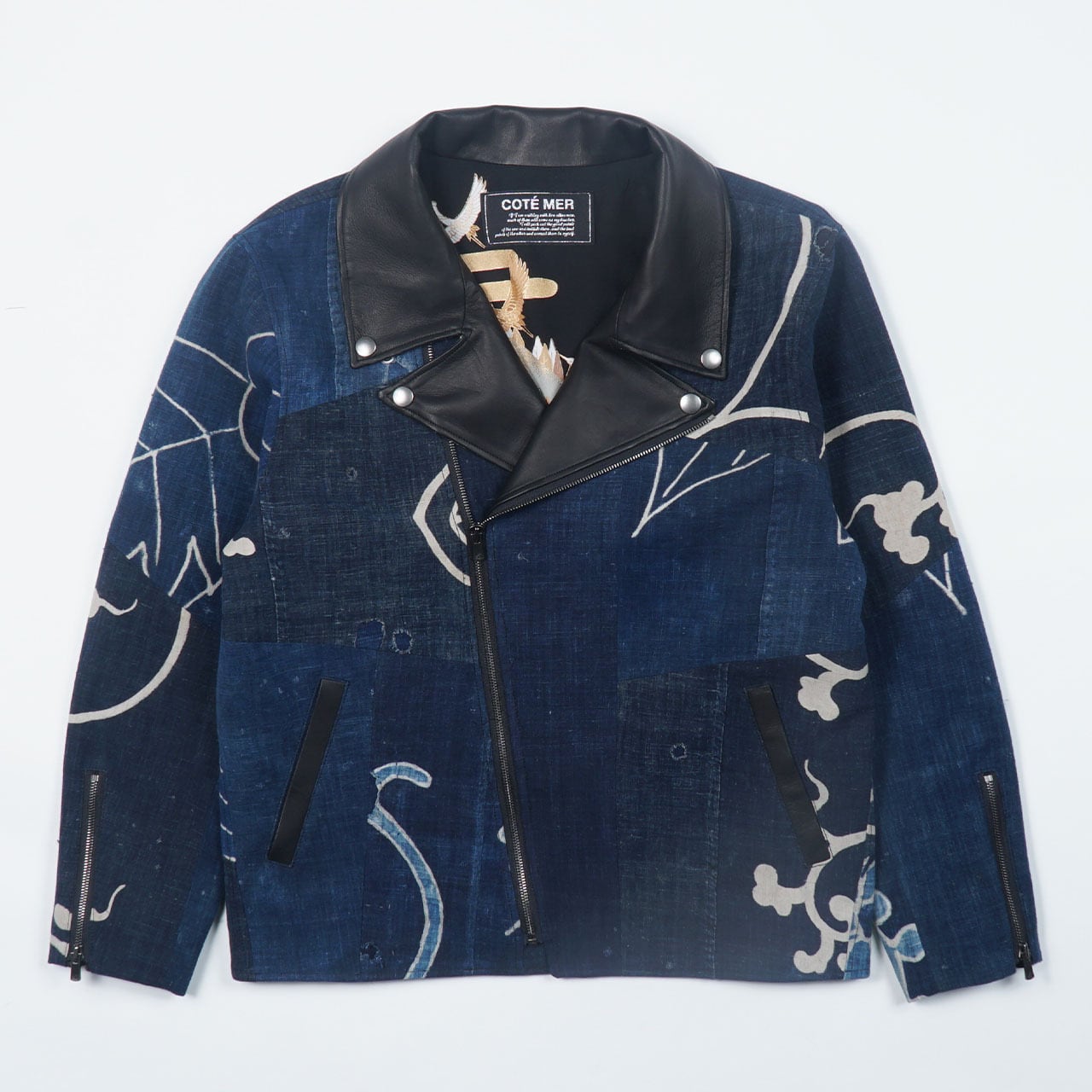 RJK-M0013】再構築リメイク藍染ライダースジャケット JAPANESE INDIGO