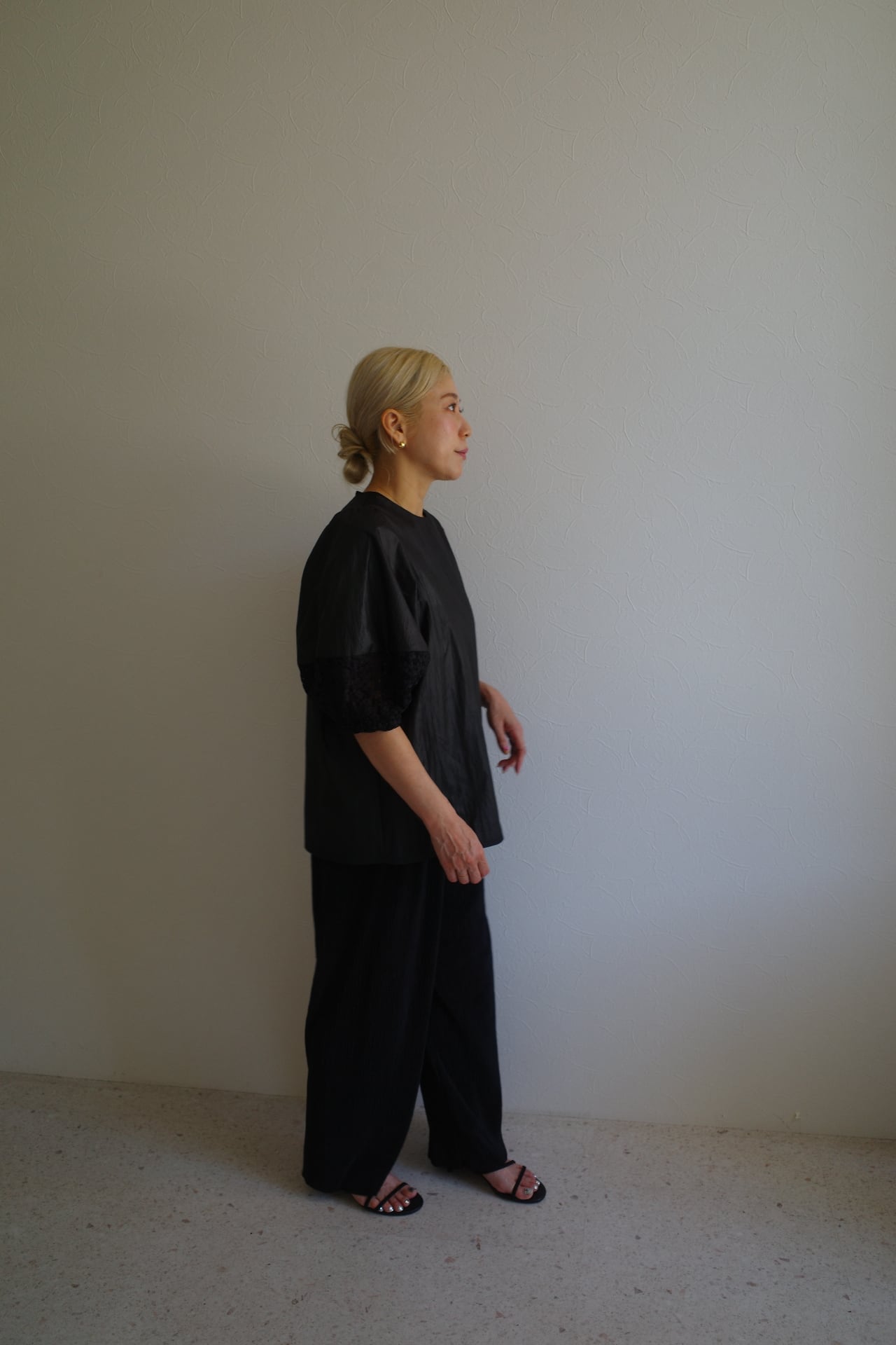 lantern flower race blouse (black) | e L L a