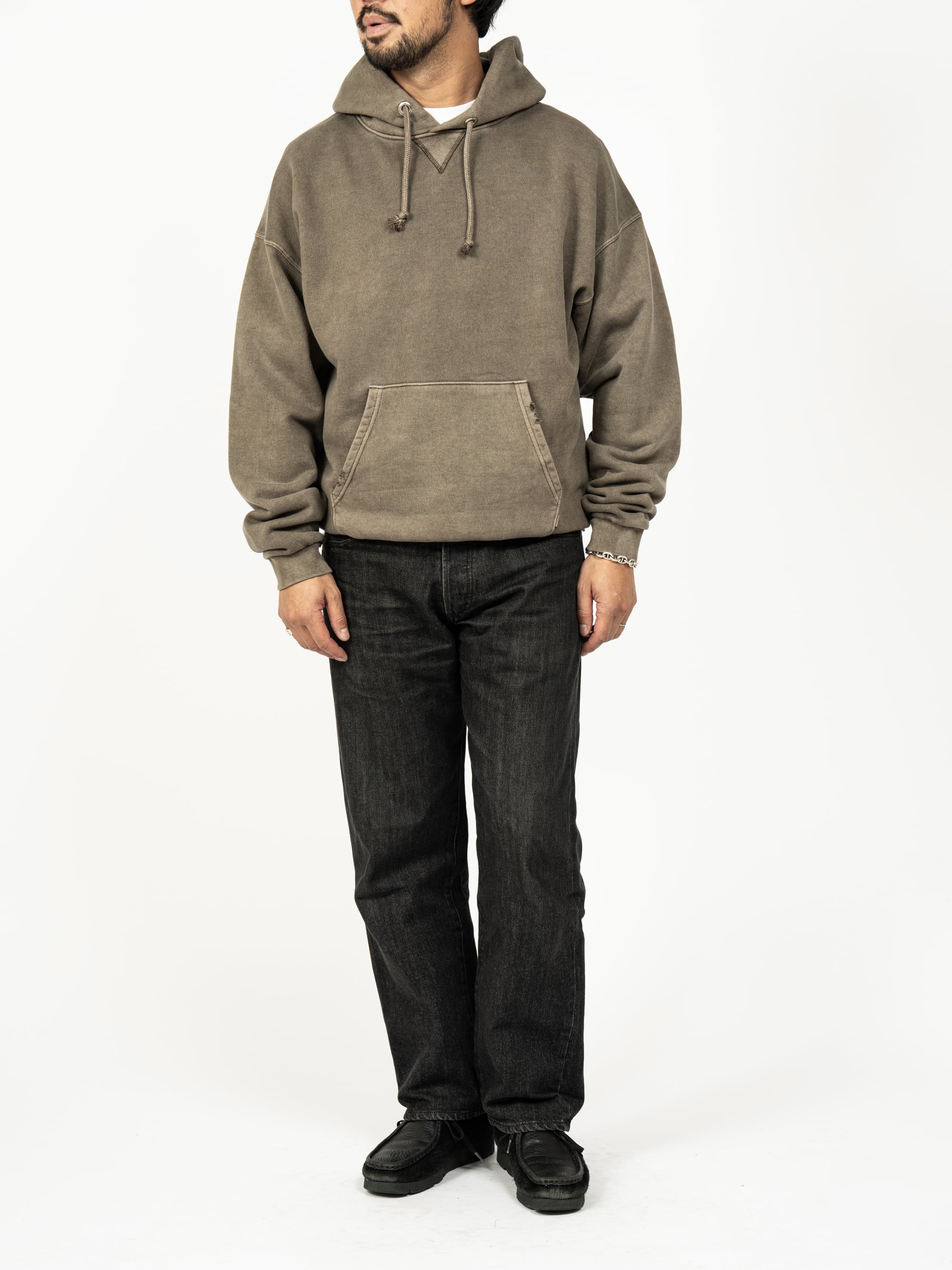 Pigment Damage Processing P/O Hoodie (brown) | OVY