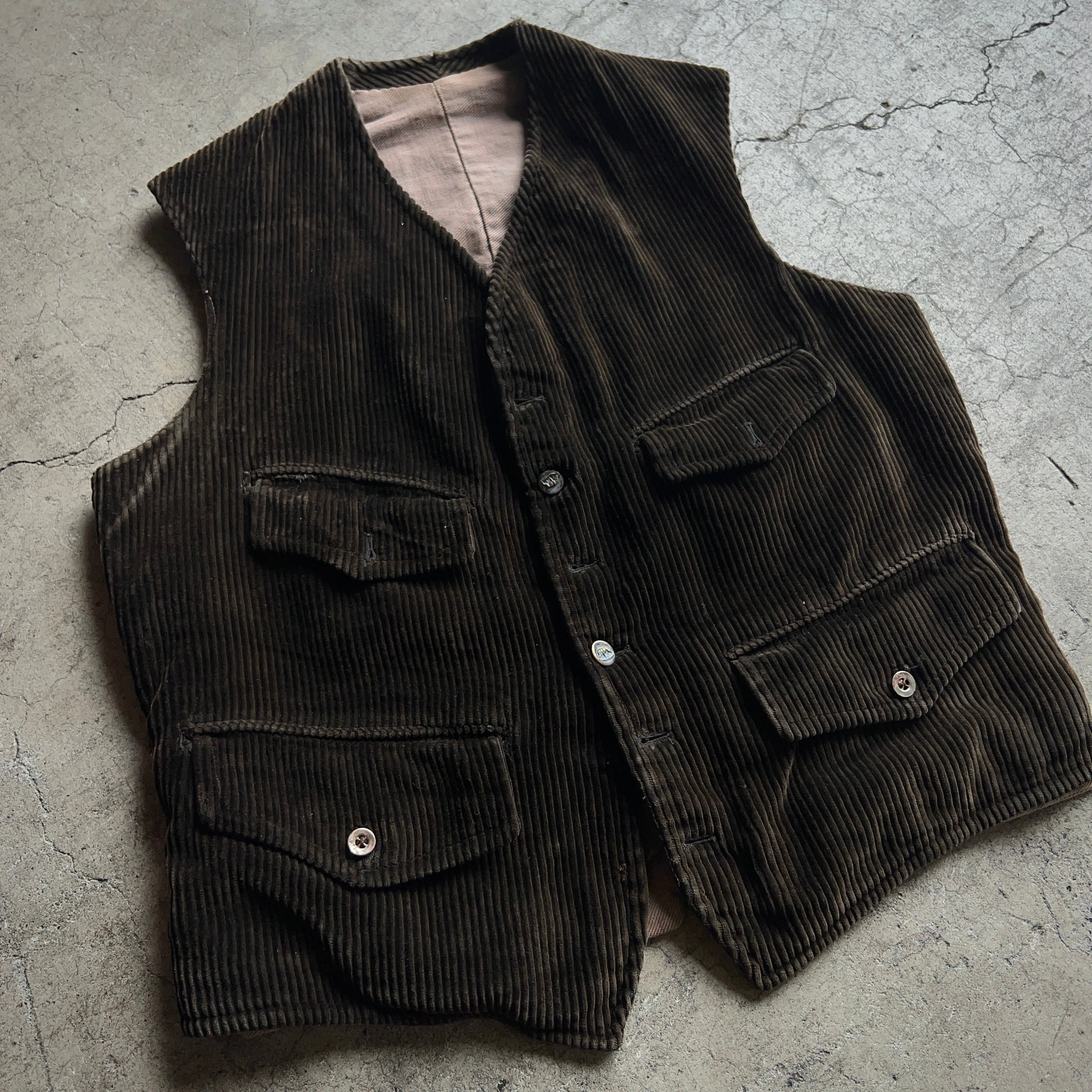 30's~40's Euro Corduroy Vest 30年代 40年代 ユーロ コーデュロイ