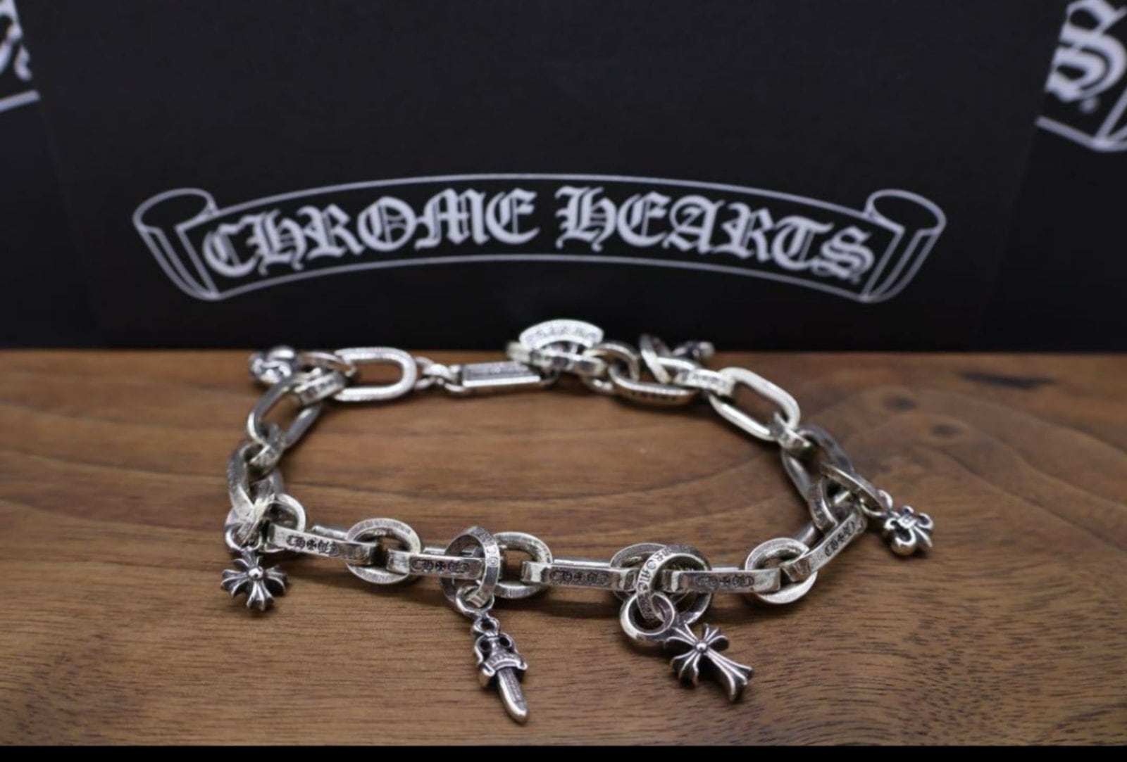 CHROME HEARTS クロムハーツ ペーパーEチェーンブレスレット 11リンク
