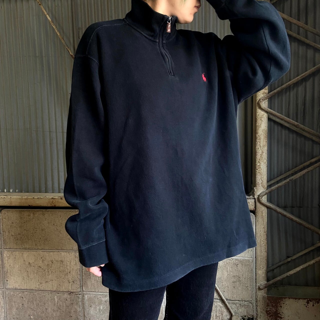 ポロバイラルフローレン ハーフジップスウェット メンズXL 古着 Polo