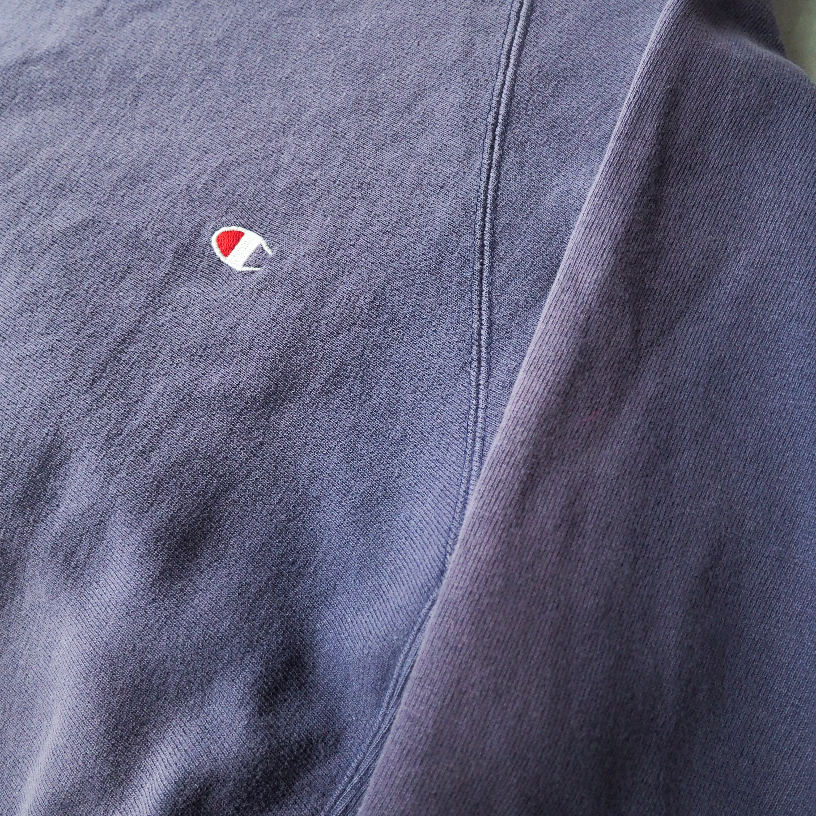 90s “REVERSE WEAVE” ナス紺 ネイビー鬼フェード モックネック