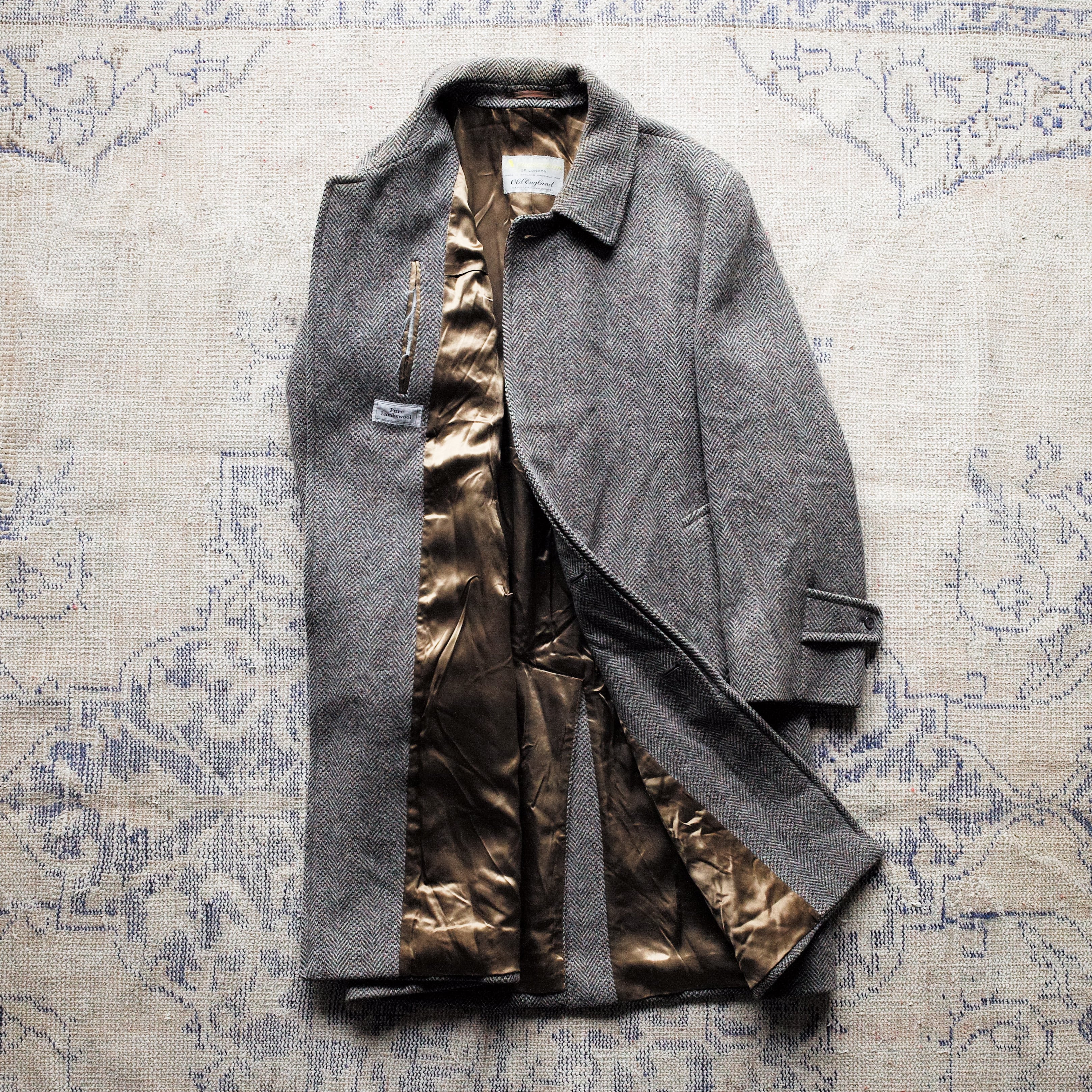 AQUASCUTUM × OLD ENGLAND バルマカンコート 三枚袖 ステンカラー
