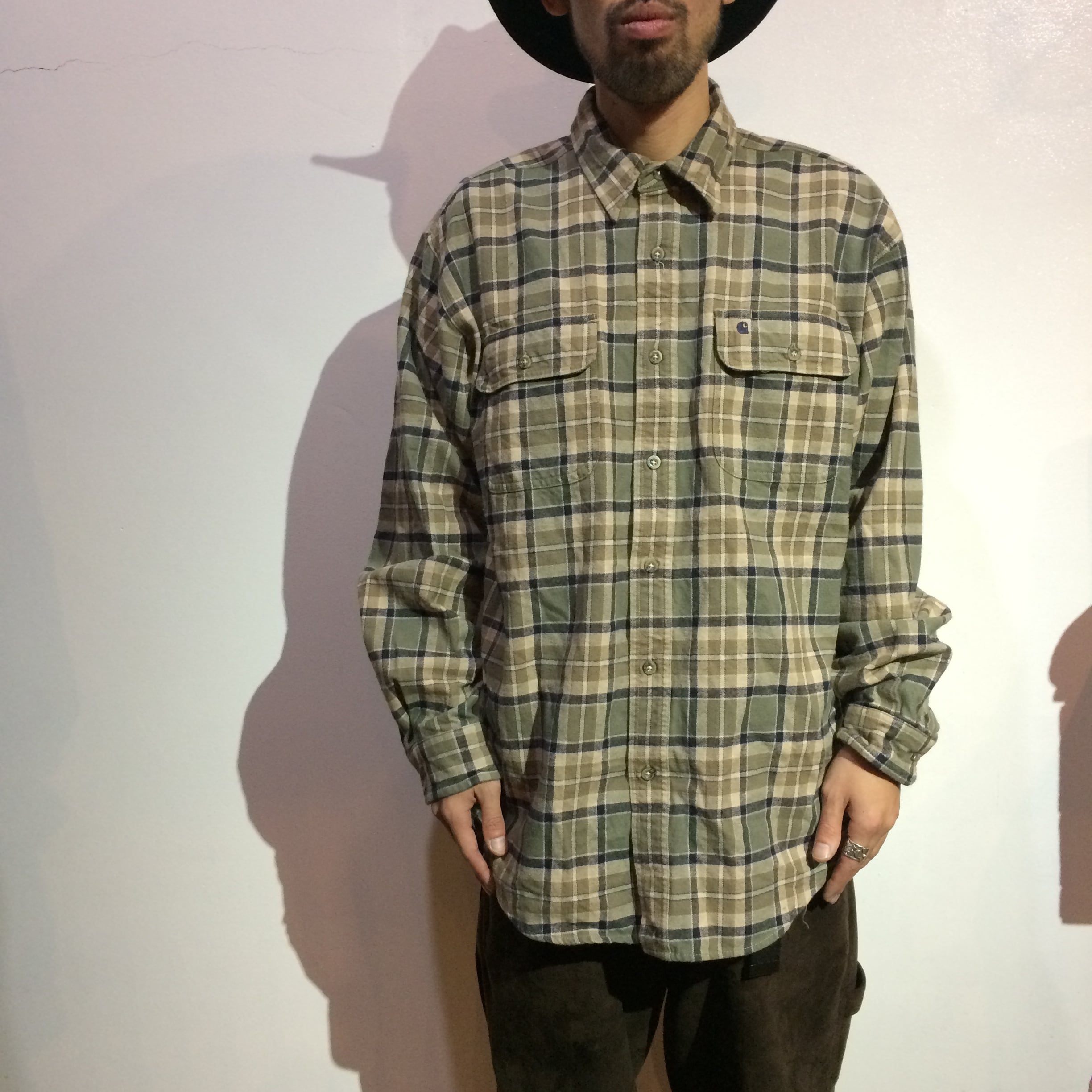 送料無料』Carhartt ネルシャツ チェック柄 L ストリート 裏原 西海岸