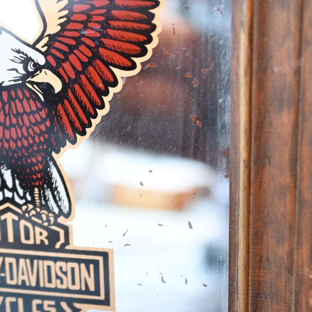70's Vintage Harley Davidson Advertising Pub Mirror | Button Works