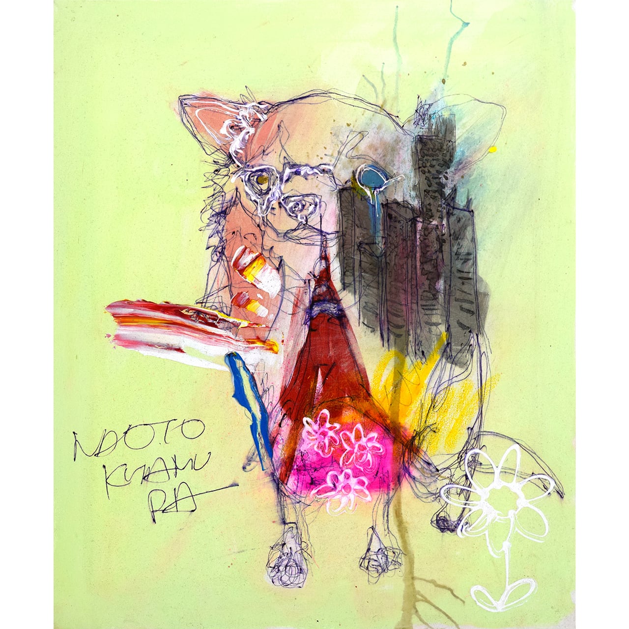 北村直登 原画 F8 25552 東京チワワ | NAOTO KITAMURA ONLINE STORE