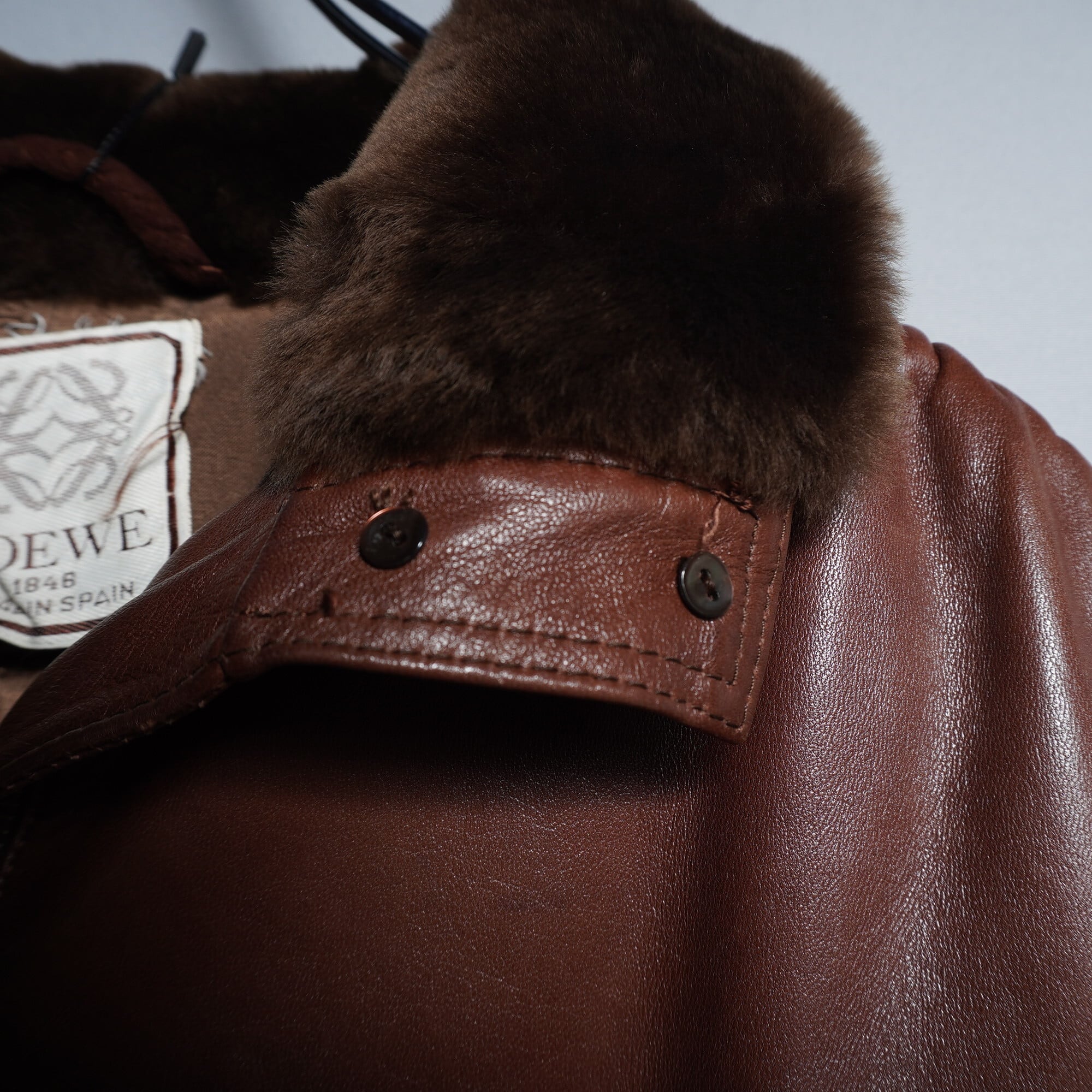 LOEWE】ロエベ ヴィンテージ ファー付き レザーコート | ブランド古着