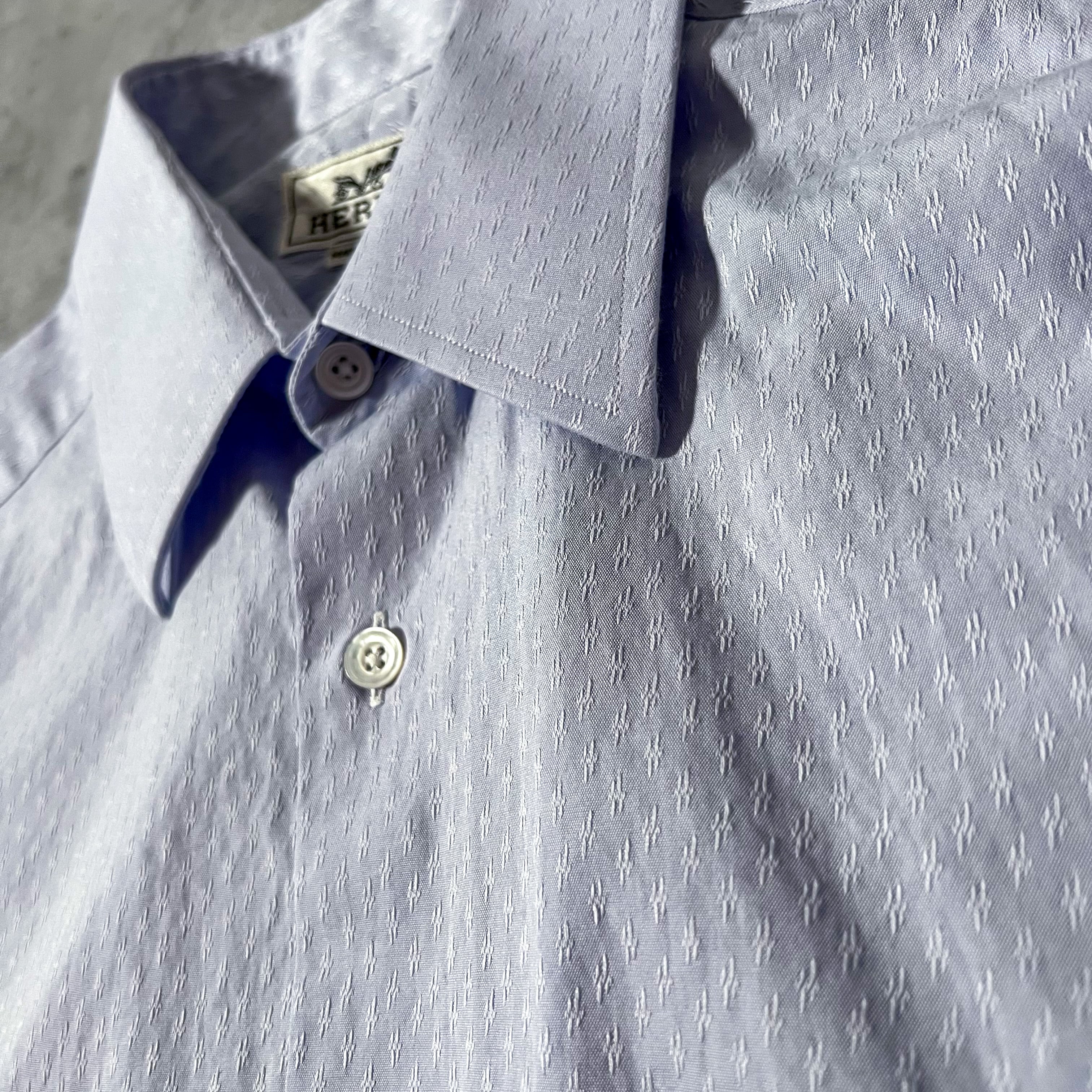 Hermes” light purple shirt made in France エルメス ライトパープル