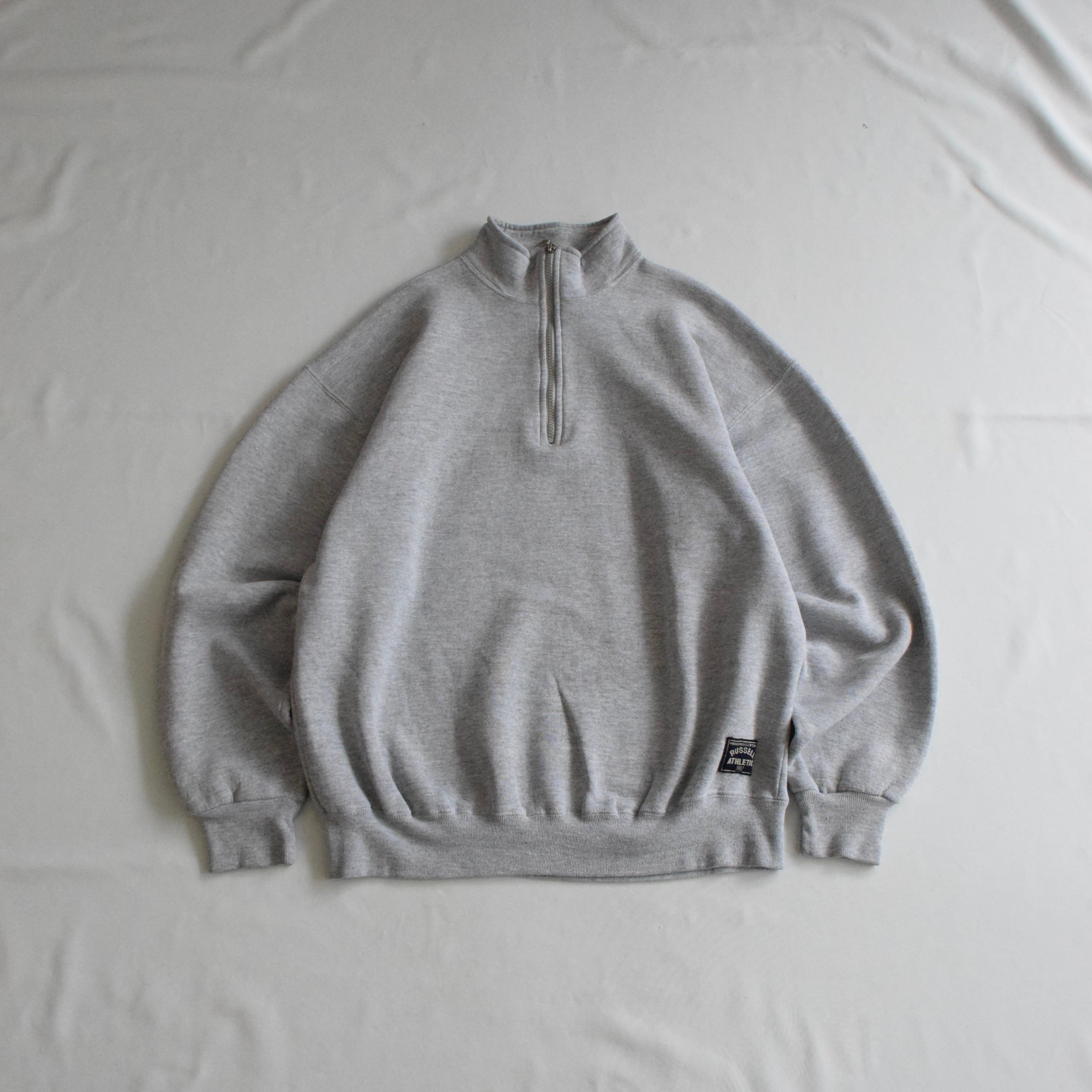 90's USA製 RUSSELL ATHLETIC ハーフジップスウェット メンズXL グレー