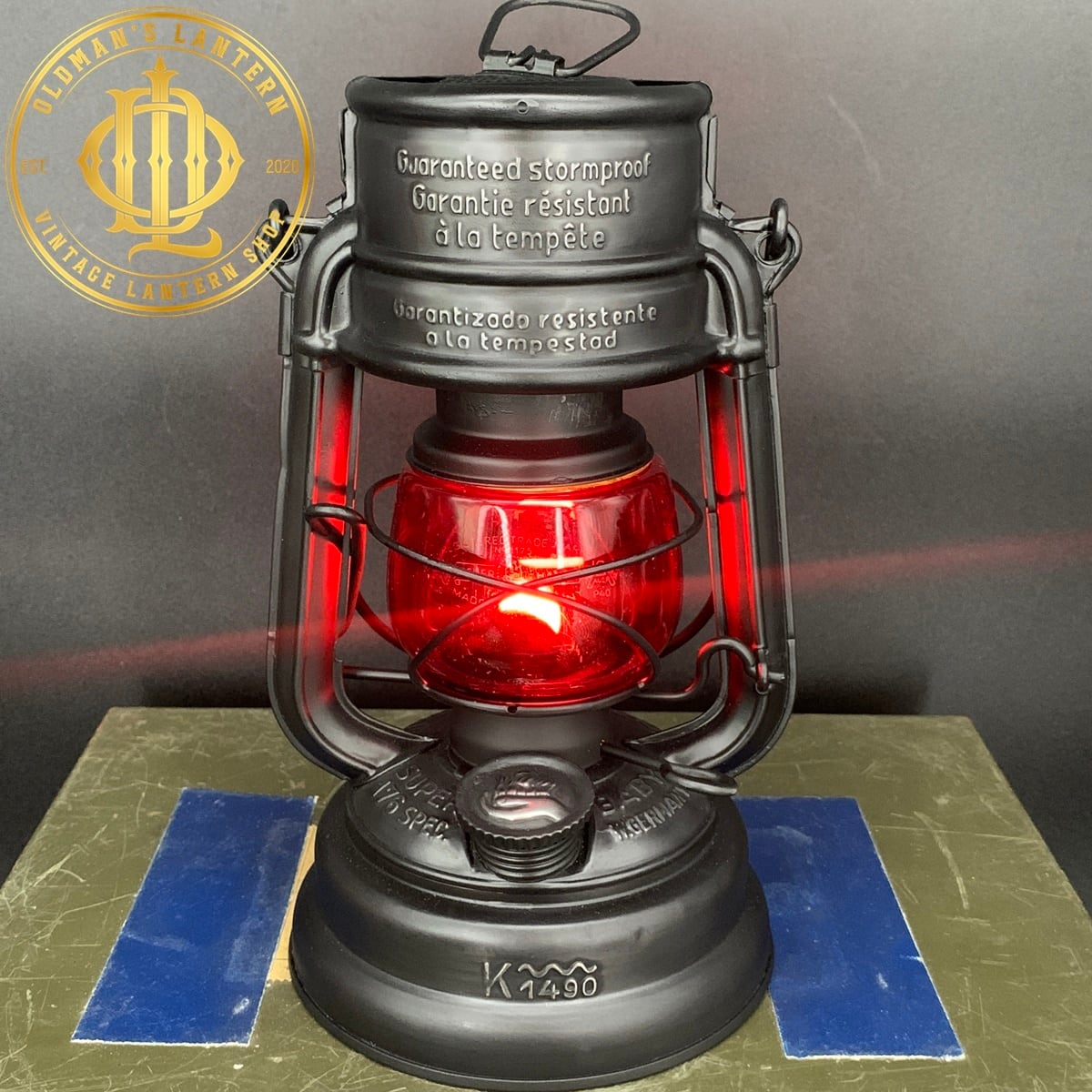 FEUERHAND 176 DBP STK k1490 red auer glass | Oldman's lantern