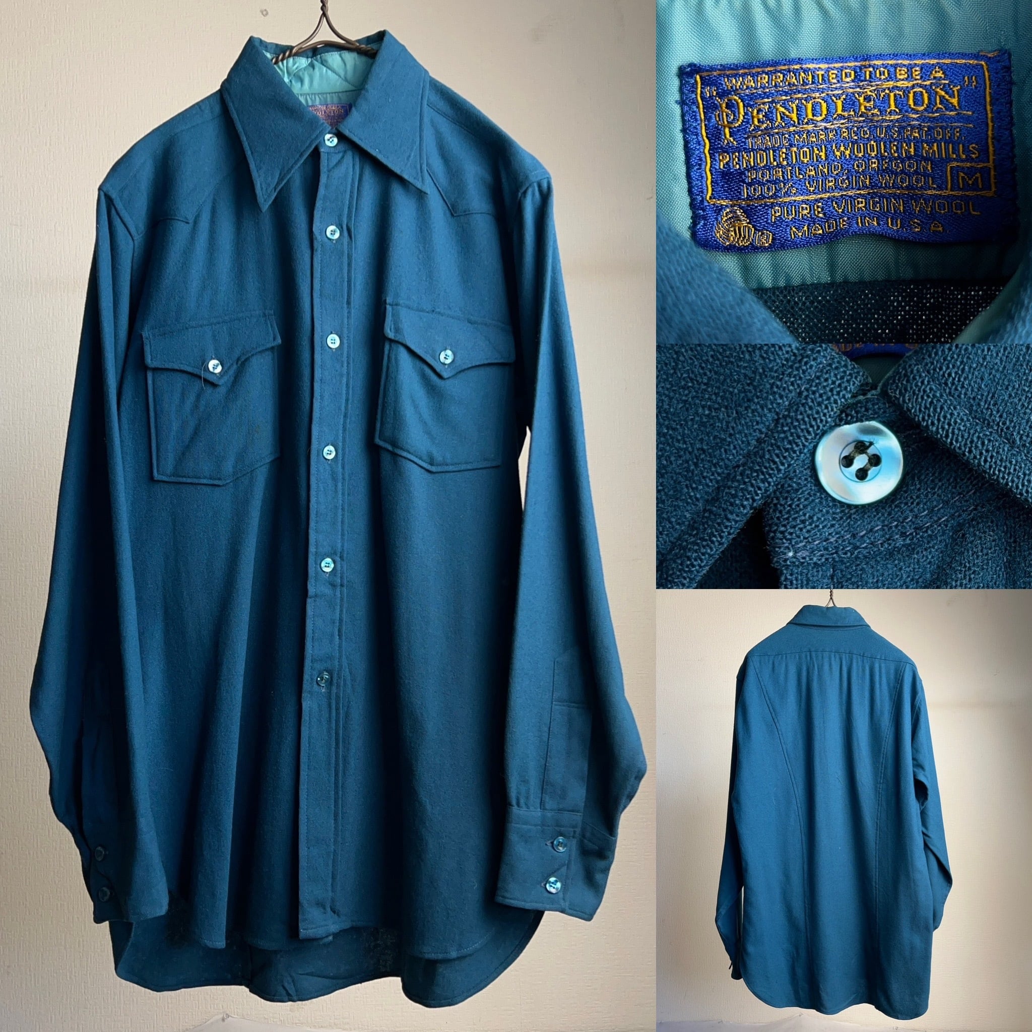 70's PENDLETON Wool Western Shirt USA製 SIZE M 70年代 ペンドルトン